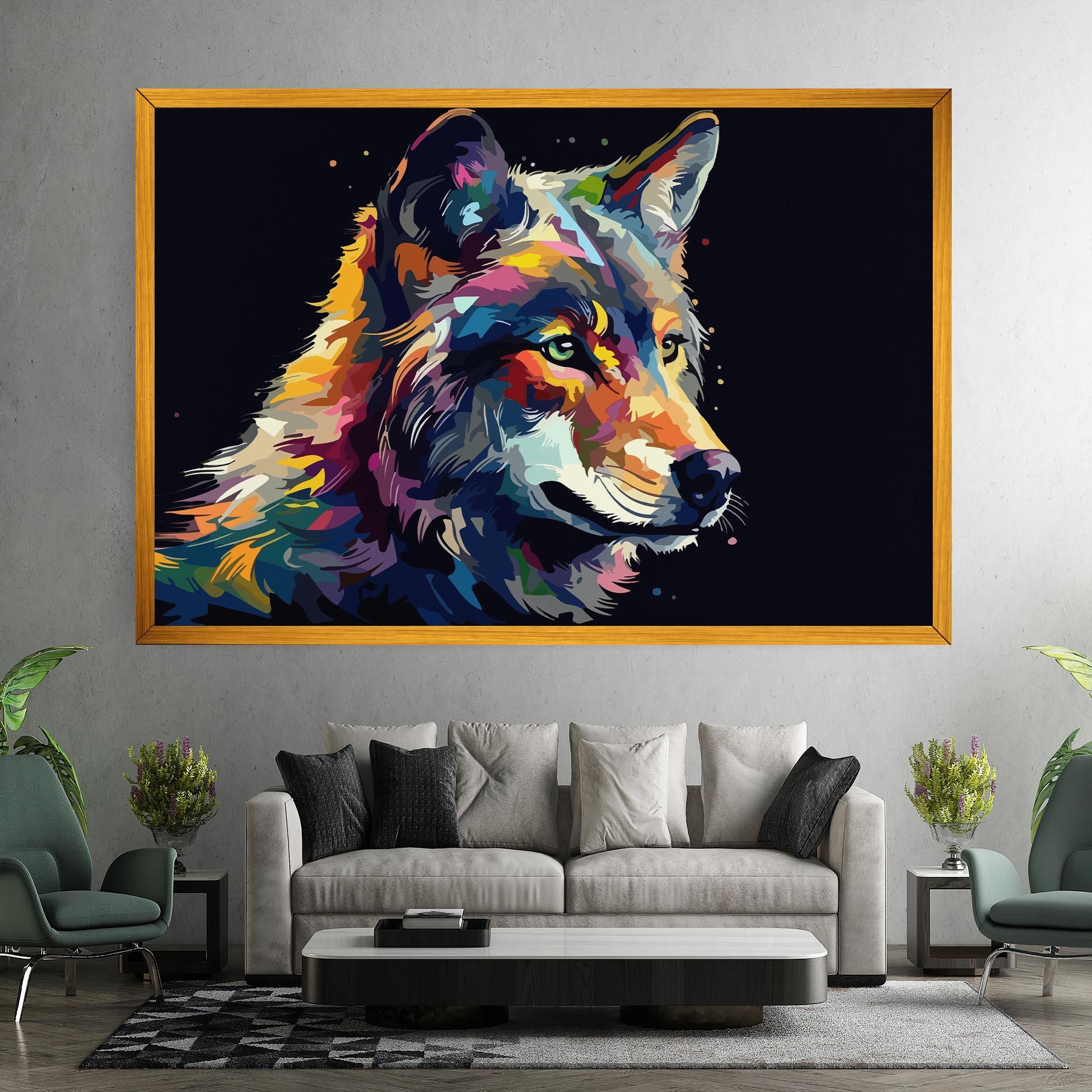 Vászonkép Painted Wolf mockup 7
