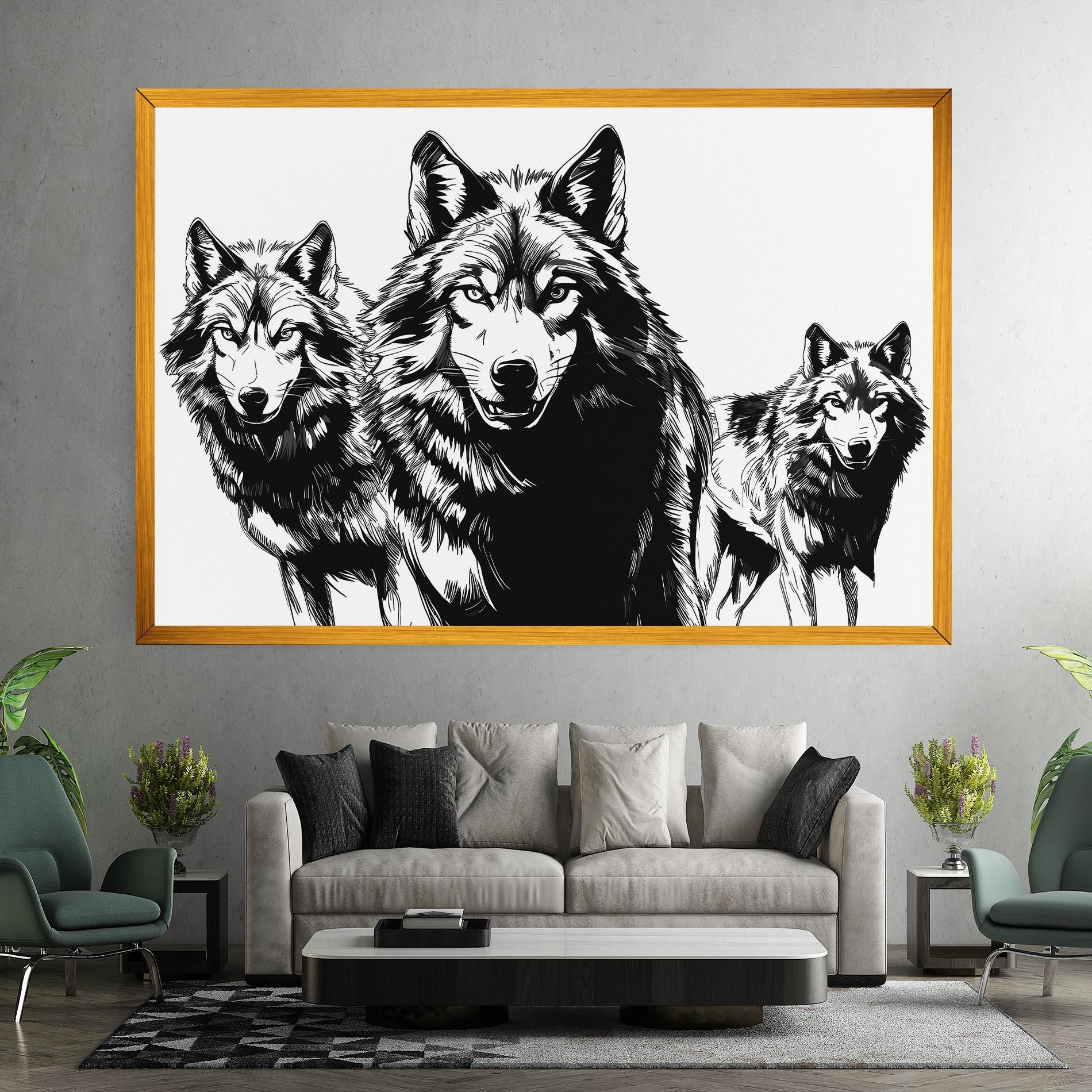 Vászonkép Wolves mockup 7