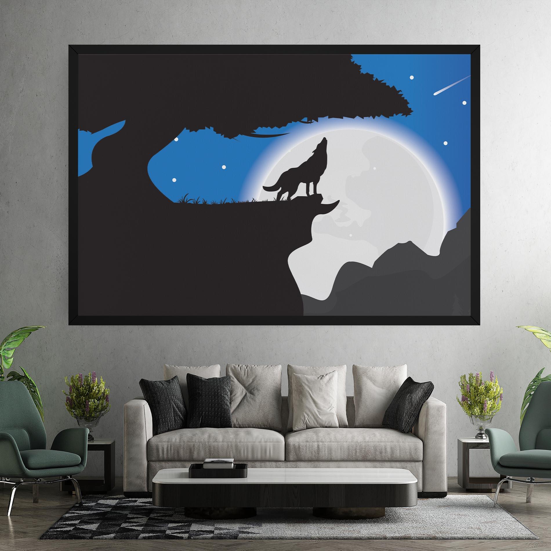 Vászonkép Blue Light Wolf mockup 7