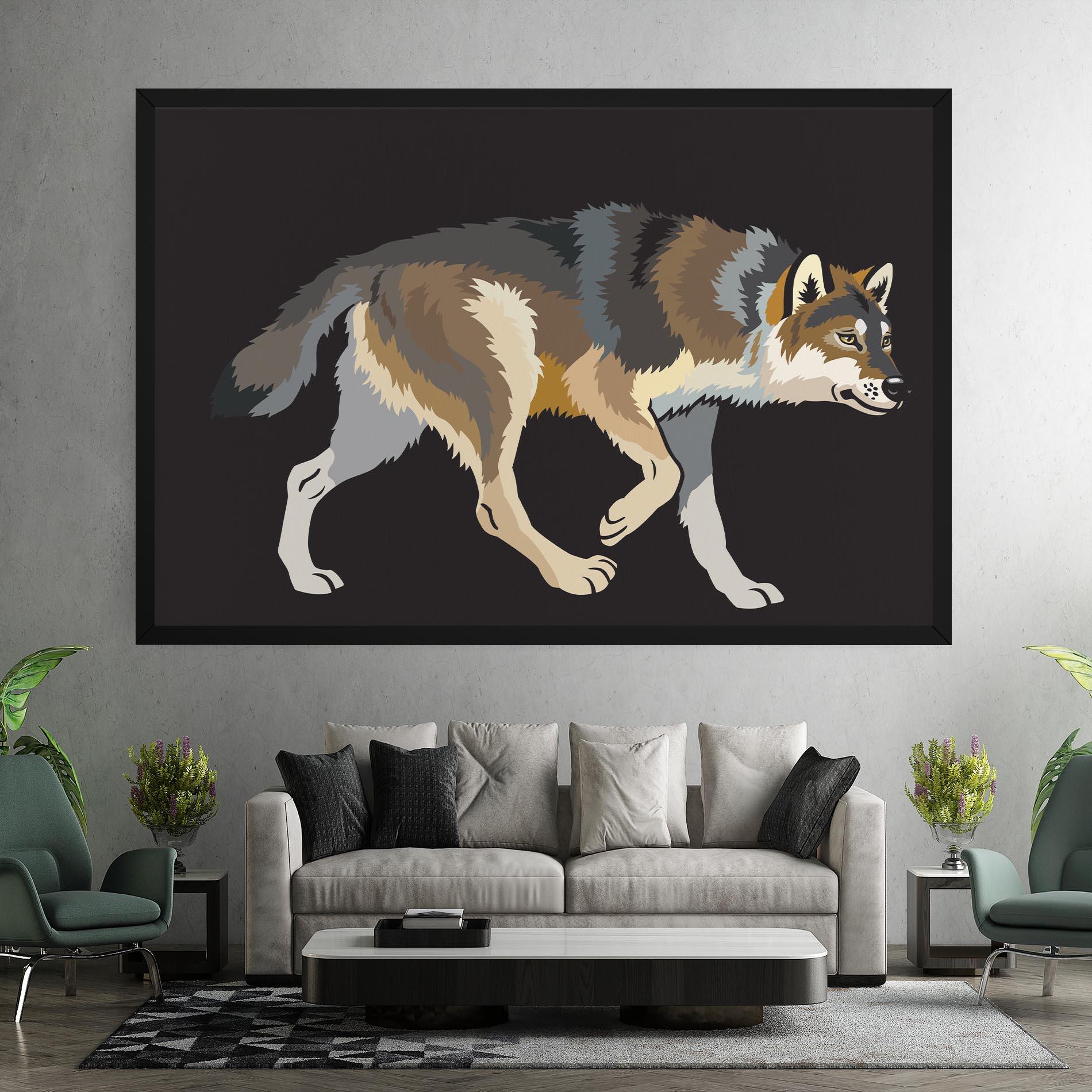 Vászonkép Cartoon Wolf mockup 7