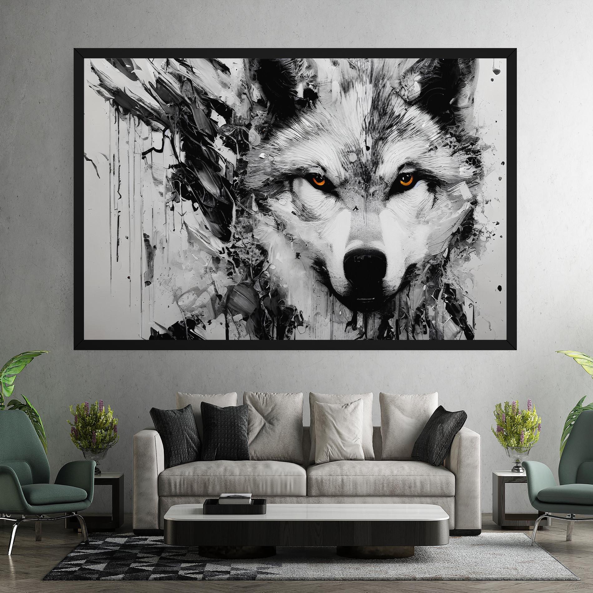 Vászonkép Grey Wolf Portrait mockup 7