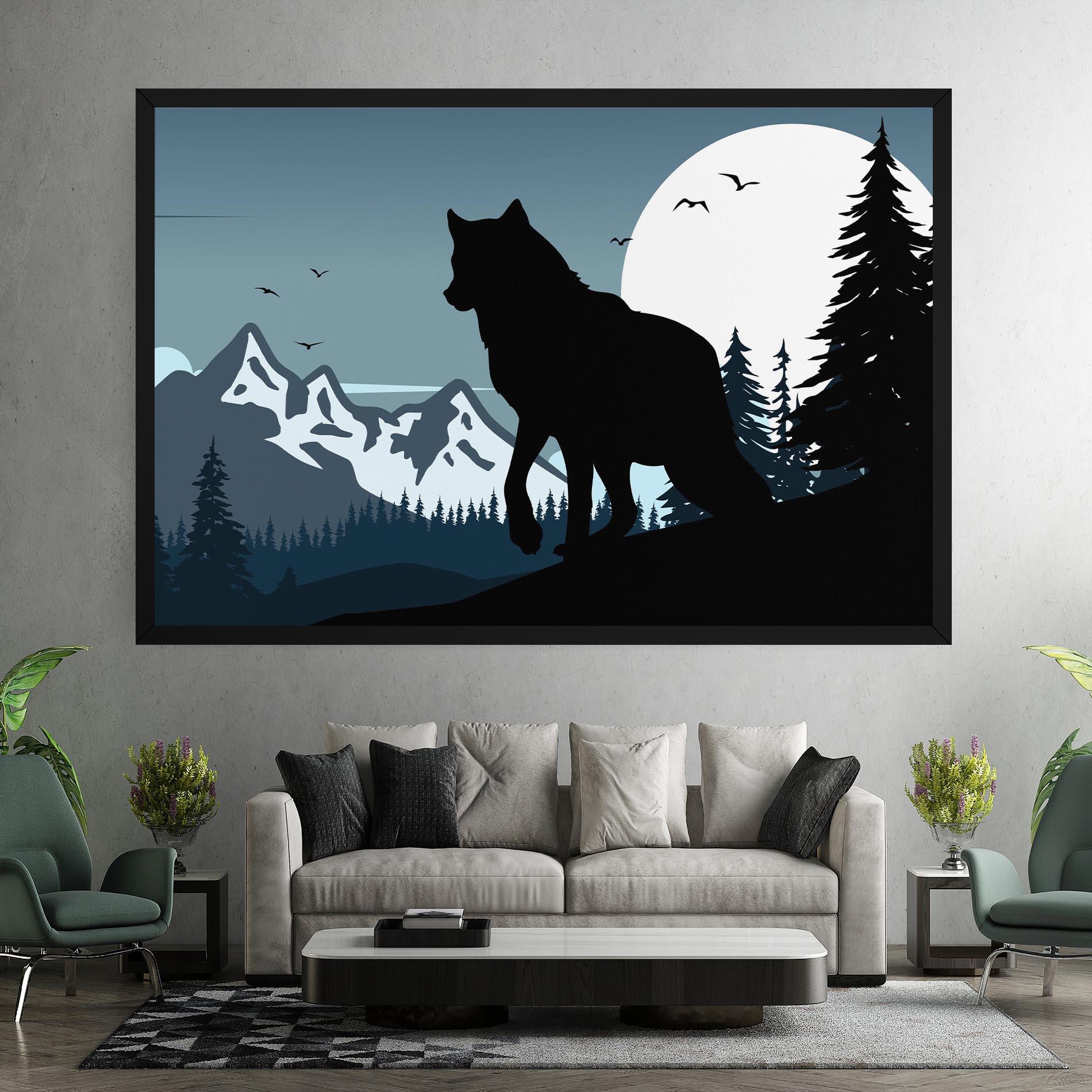 Vászonkép Hill Wolf mockup 7