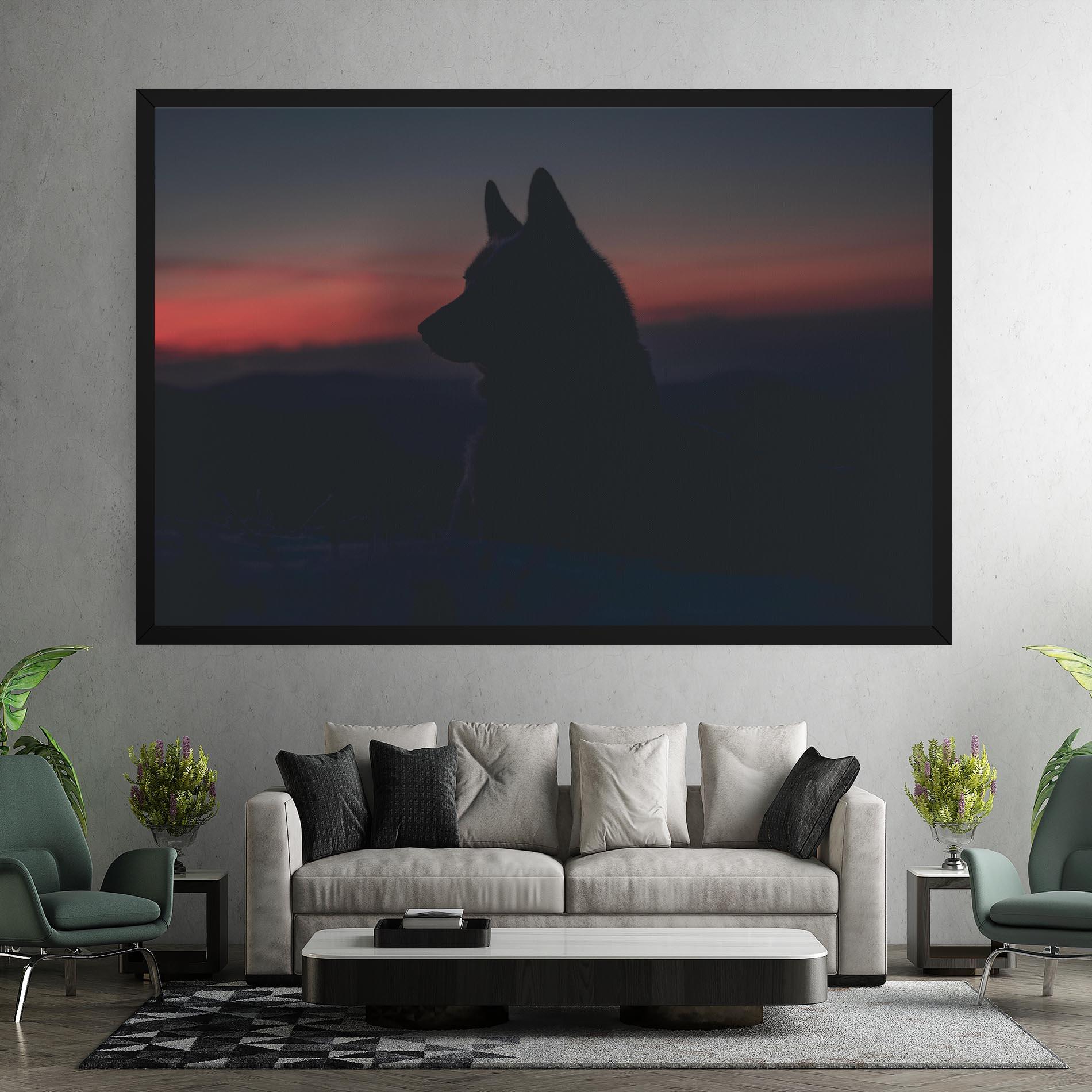Vászonkép Wolf Shillouette mockup 7