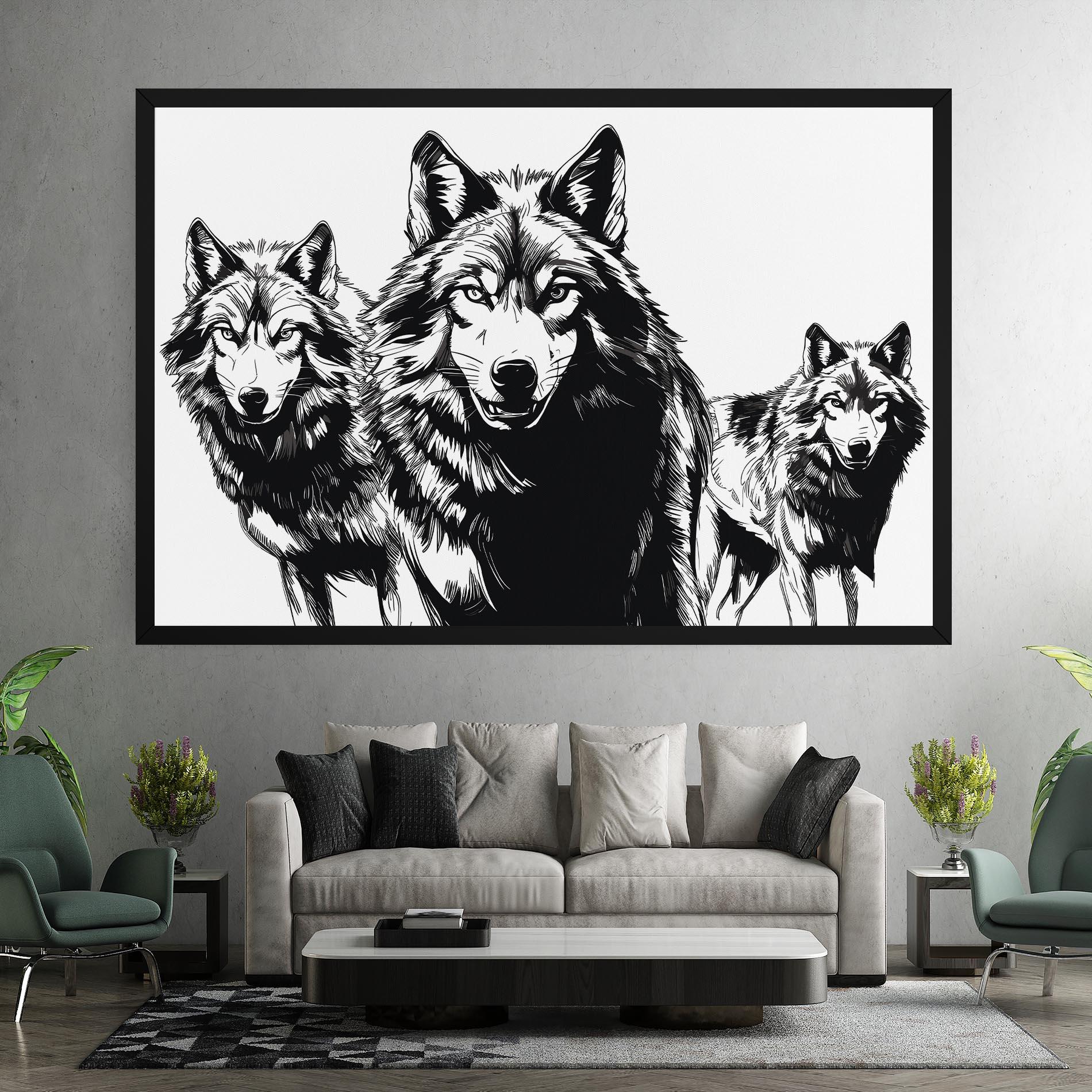 Vászonkép Wolves mockup 7