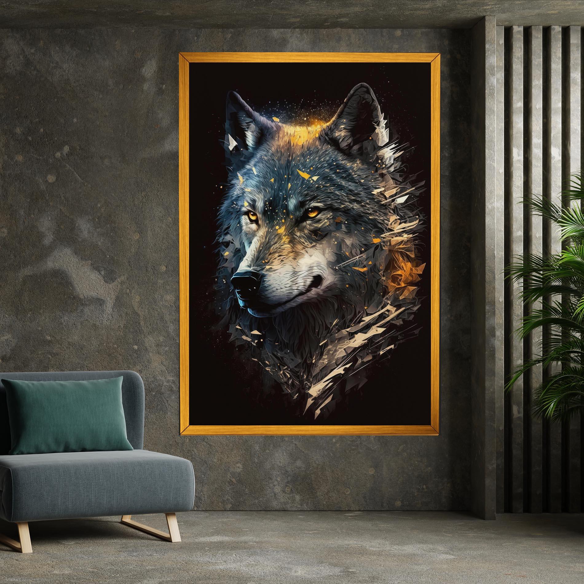 Vászonkép Wolf Portrait mockup 7