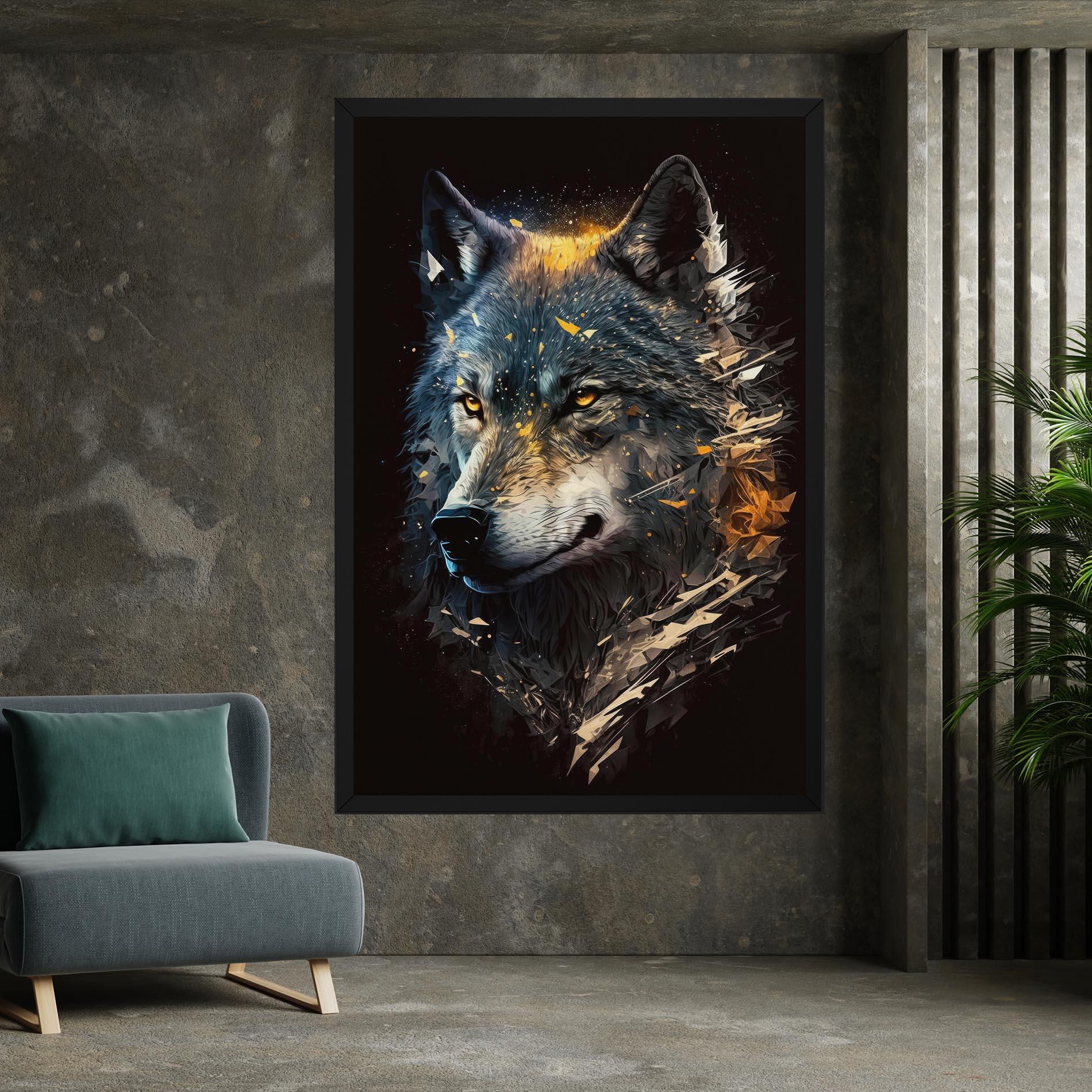 Vászonkép Wolf Portrait mockup 7