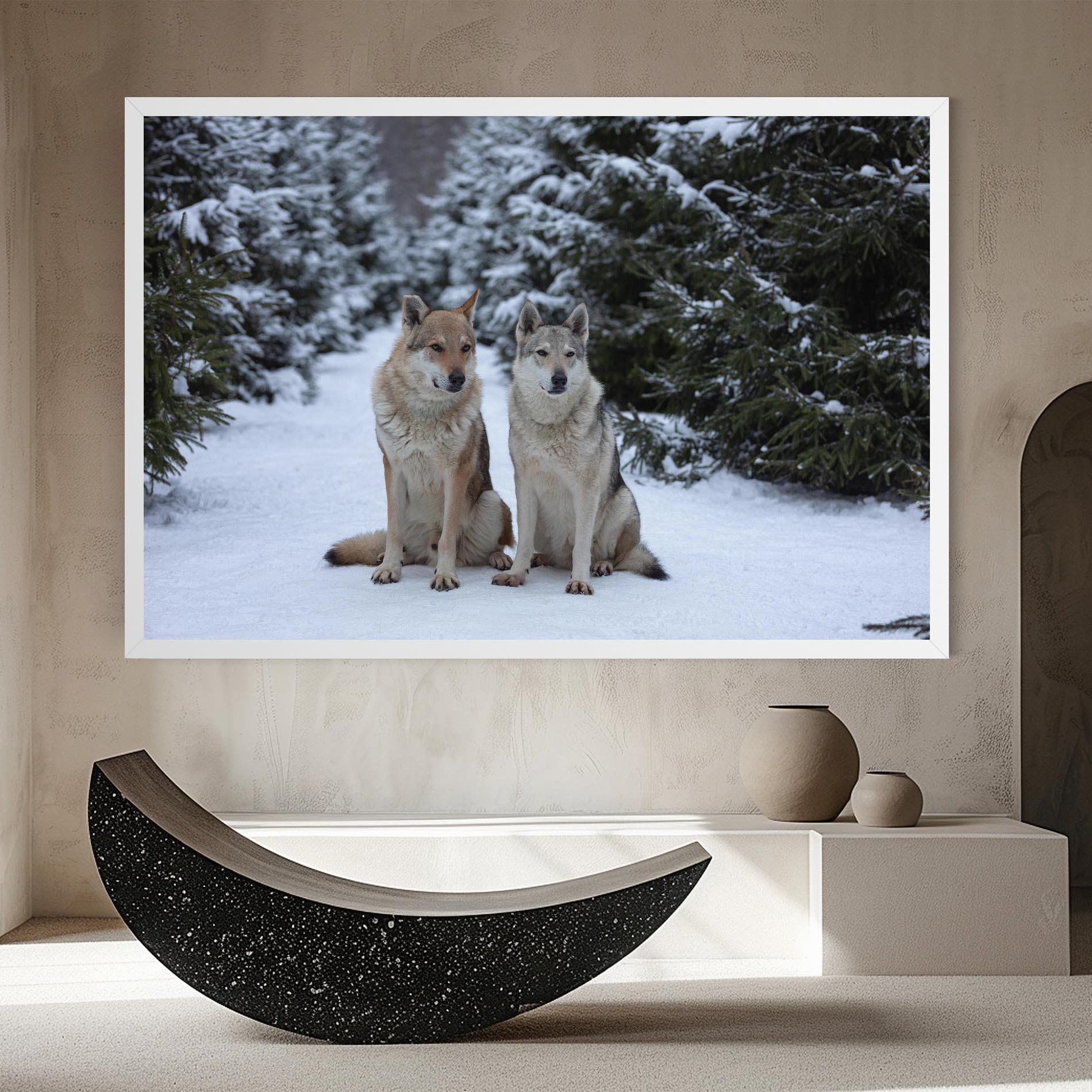Vászonkép 2 Wolfs Sitting mockup 8