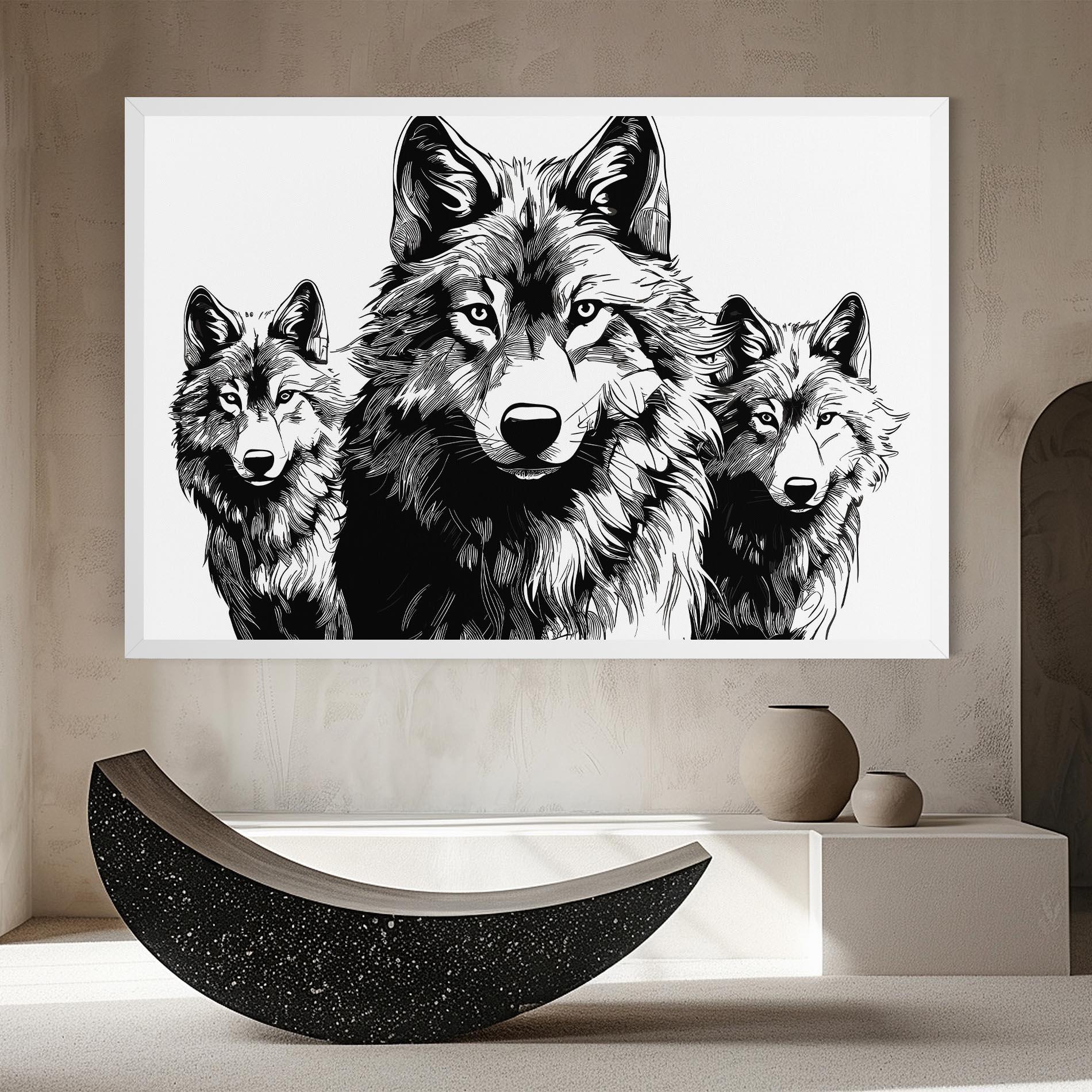 Vászonkép 3 Wolves mockup 8
