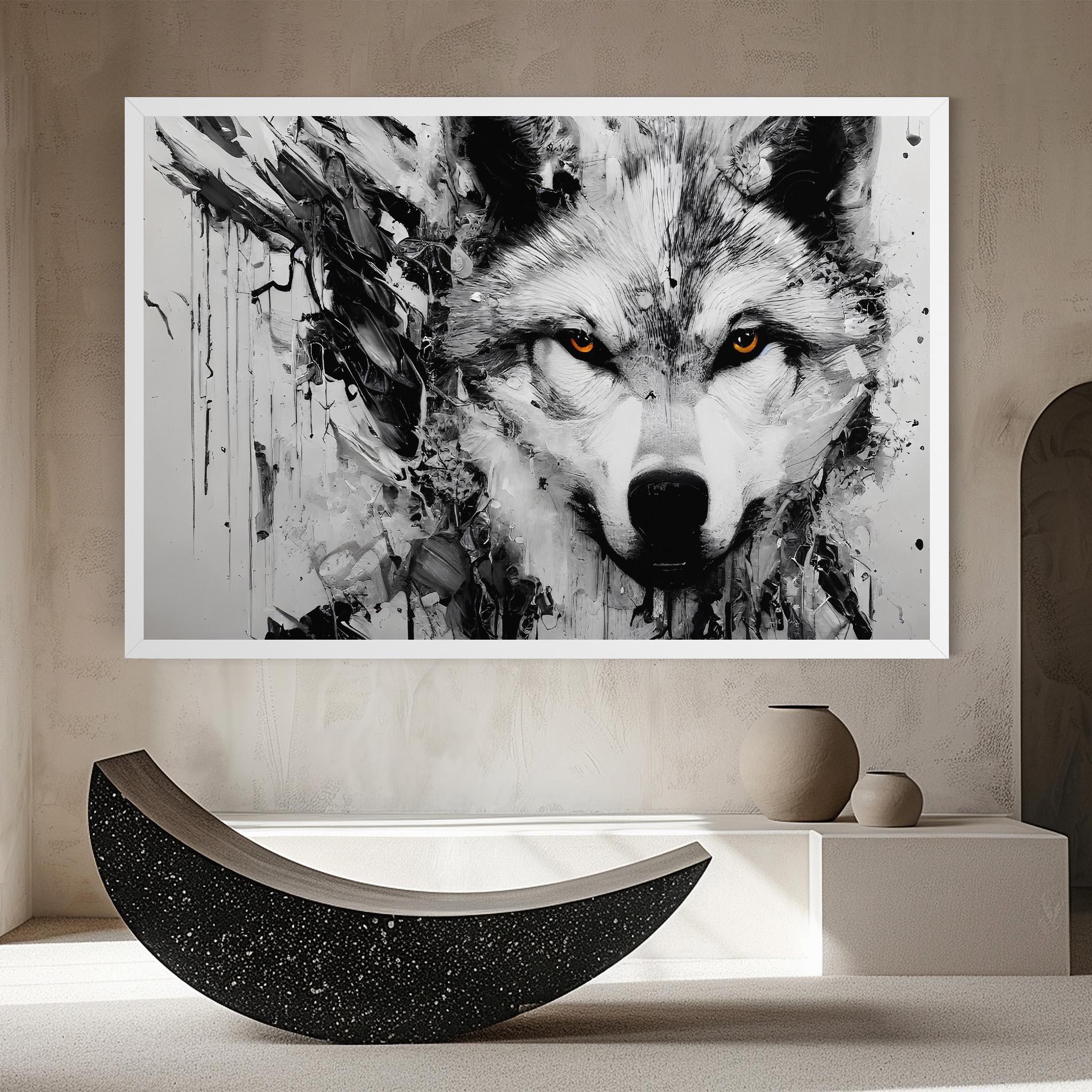Vászonkép Grey Wolf Portrait mockup 8