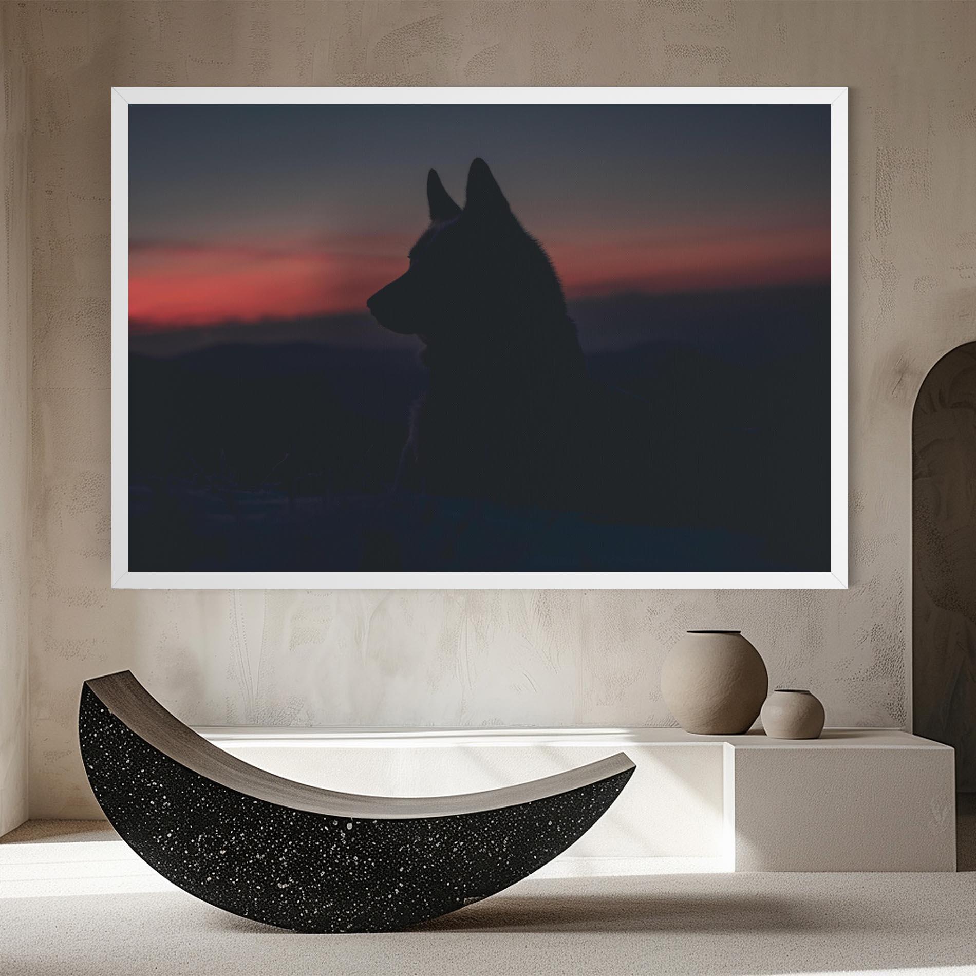 Vászonkép Wolf Shillouette mockup 8