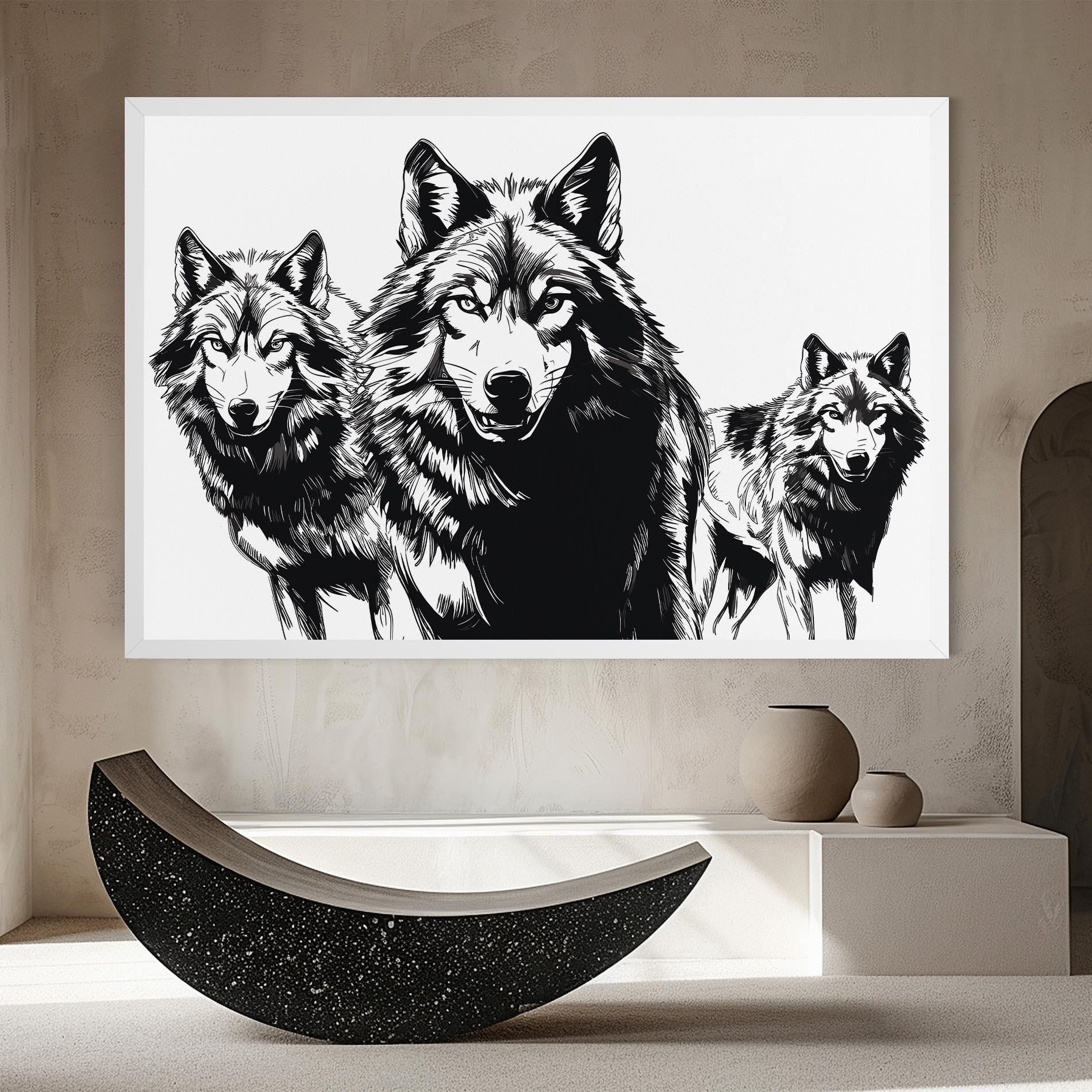 Vászonkép Wolves mockup 8