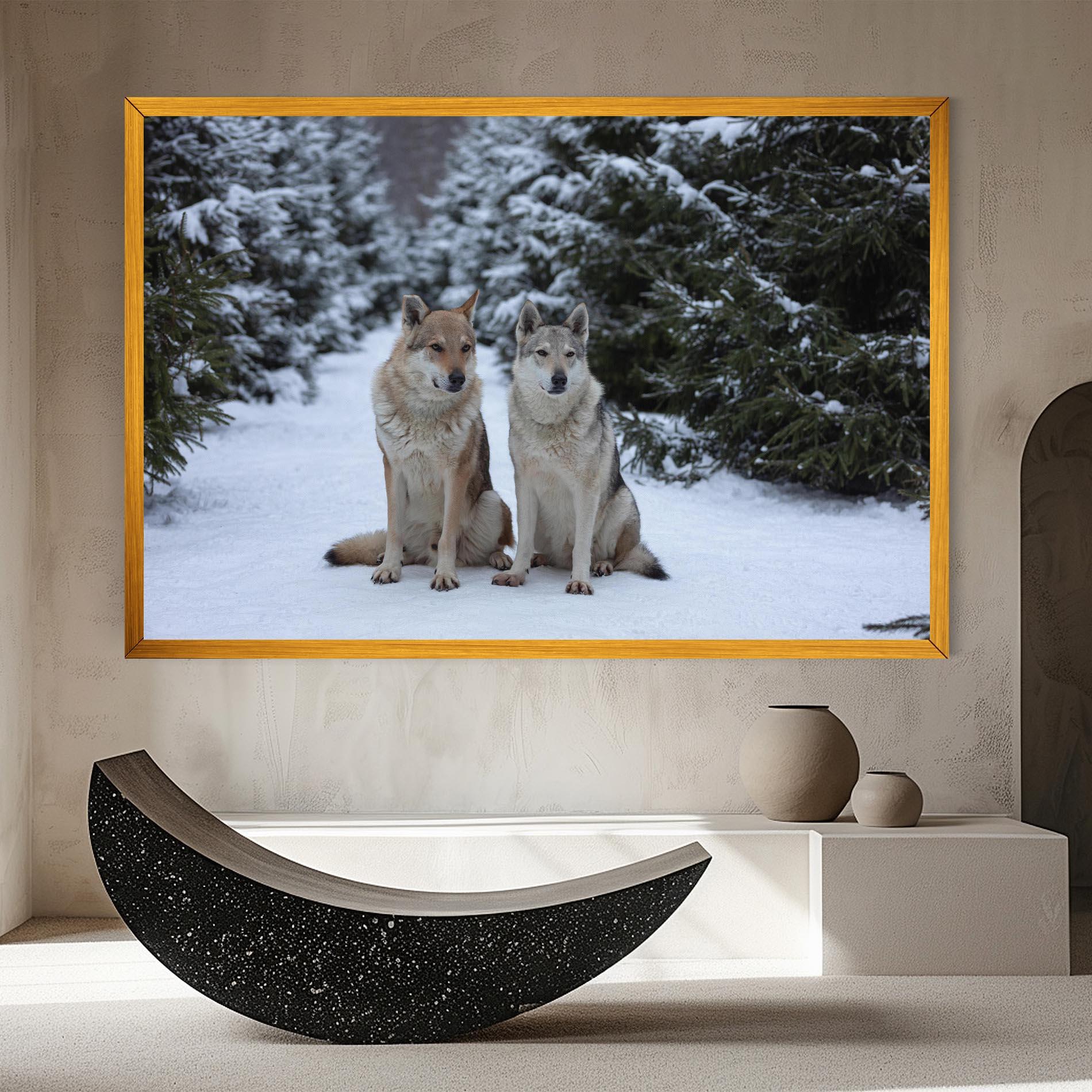 Vászonkép 2 Wolfs Sitting mockup 8