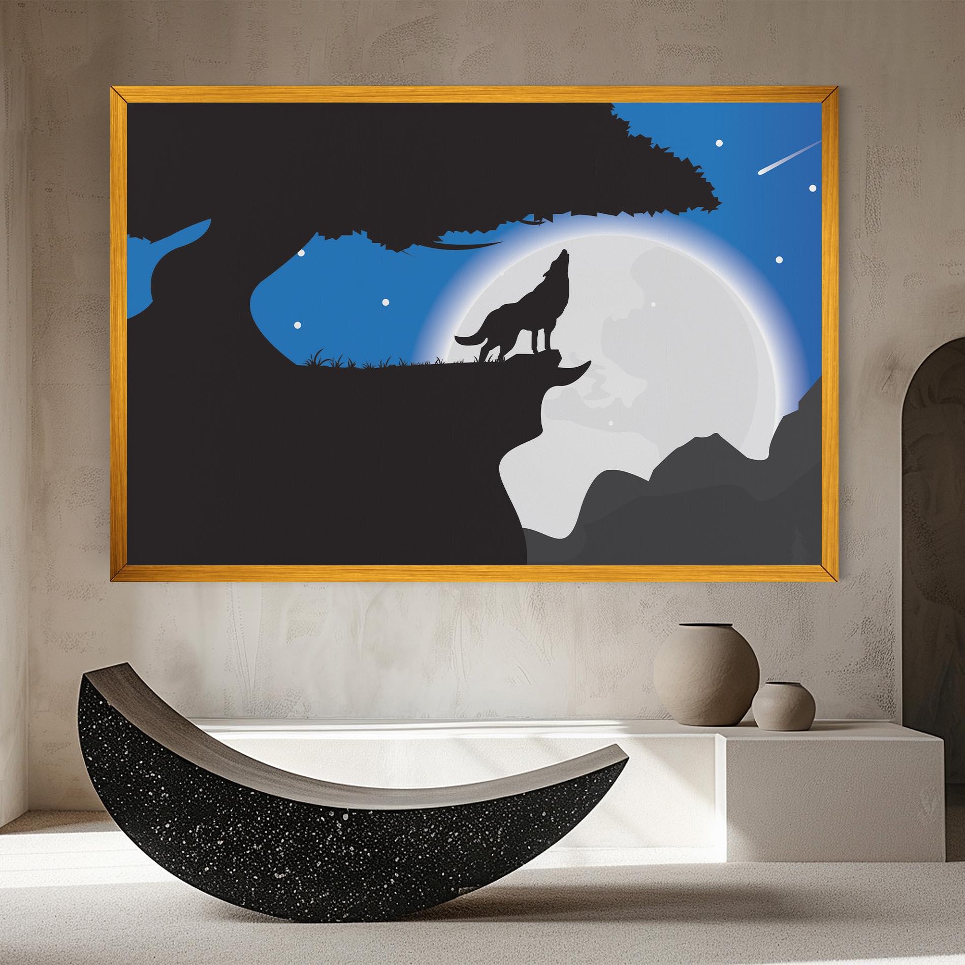 Vászonkép Blue Light Wolf mockup 8