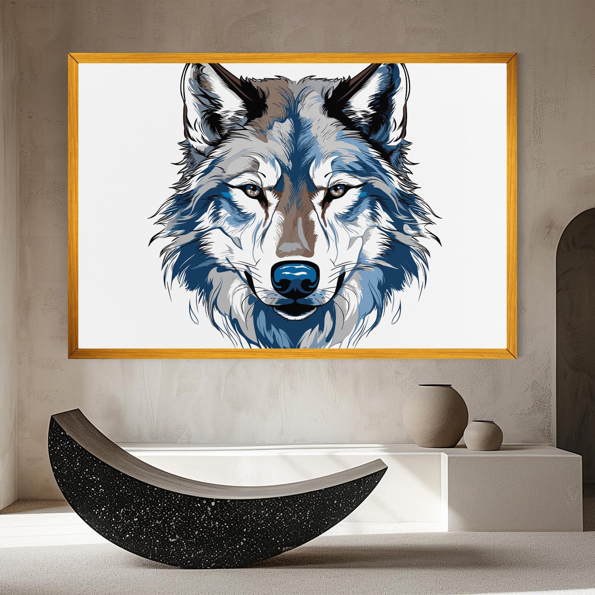 Vászonkép Blue Wolf Head mockup 8