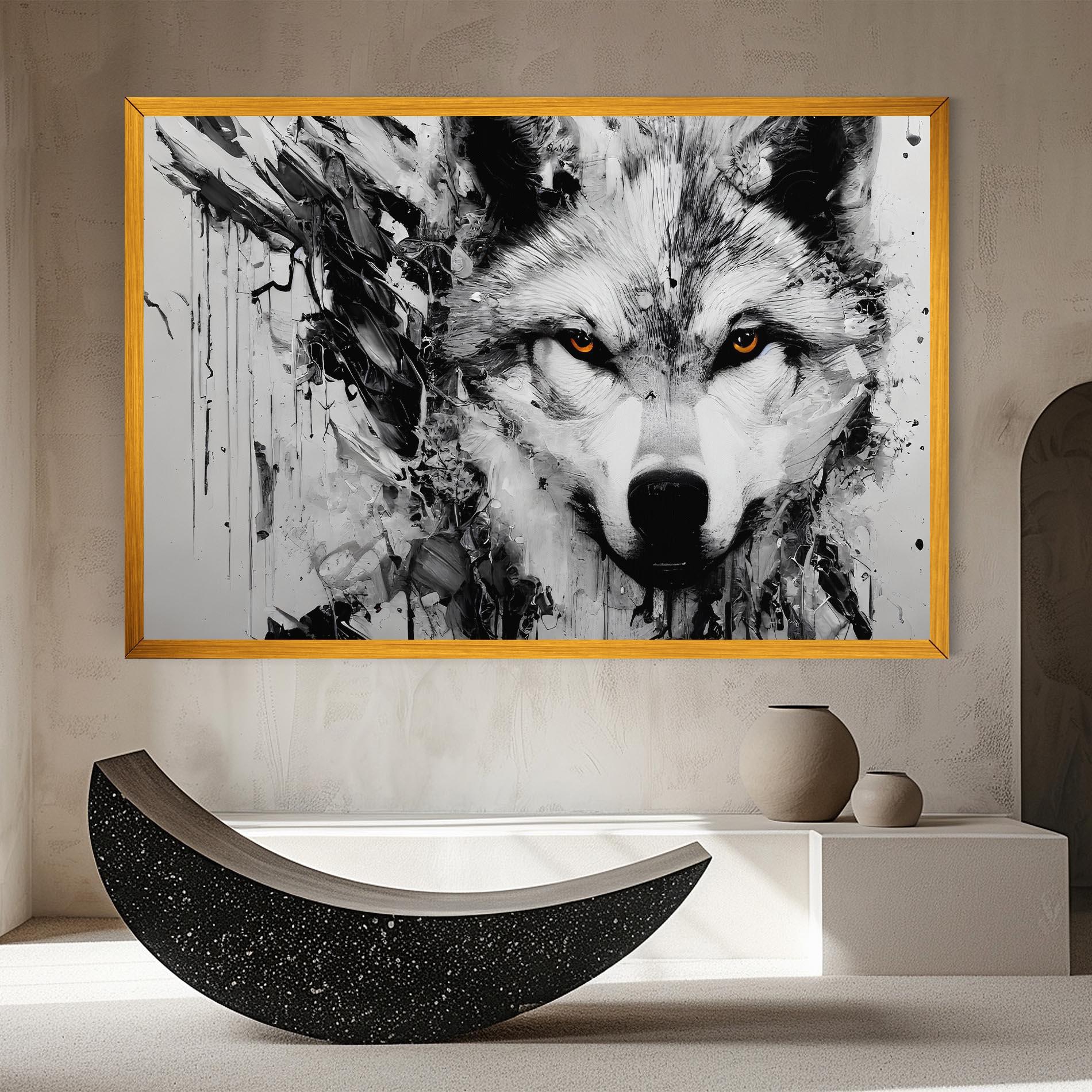 Vászonkép Grey Wolf Portrait mockup 8