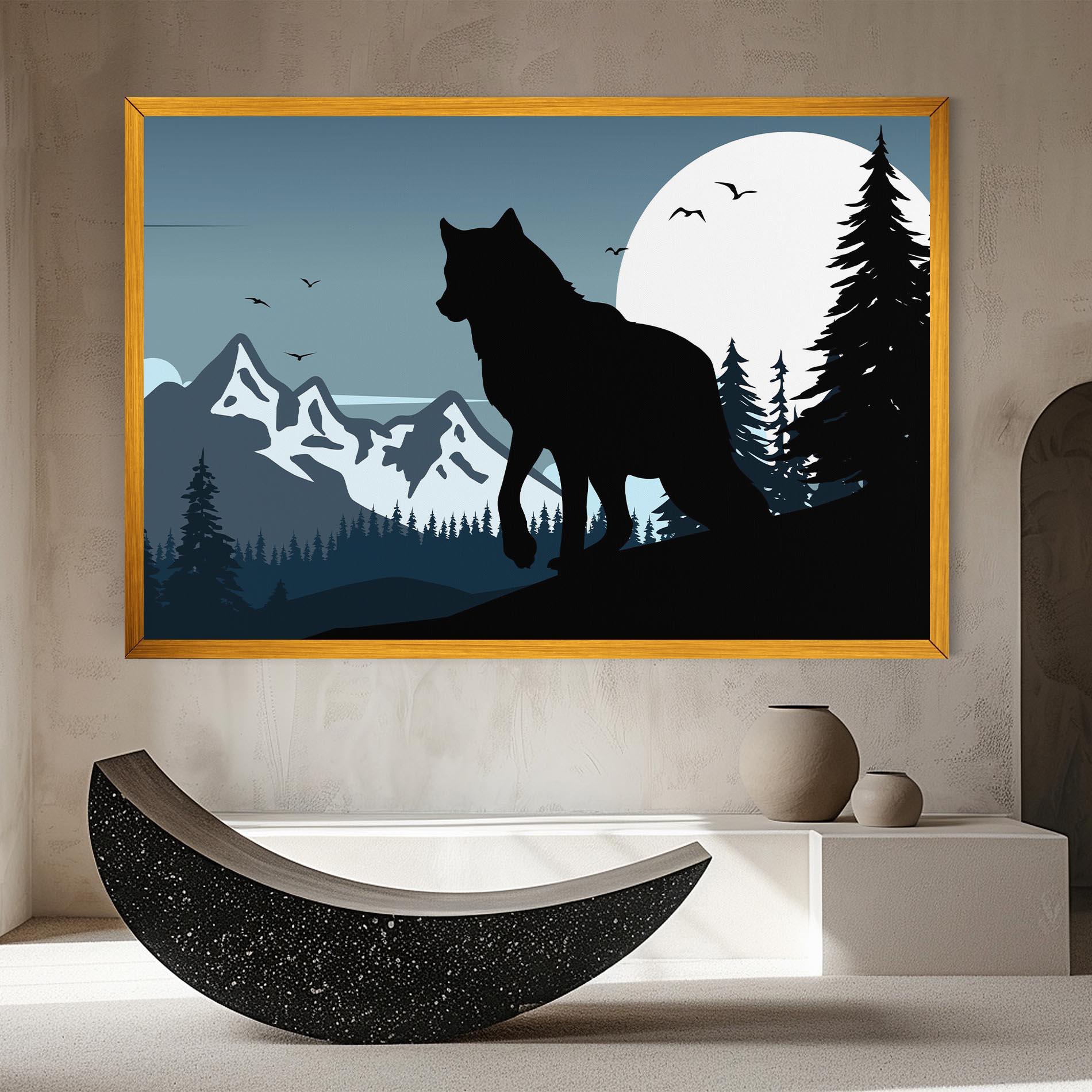 Vászonkép Hill Wolf mockup 8