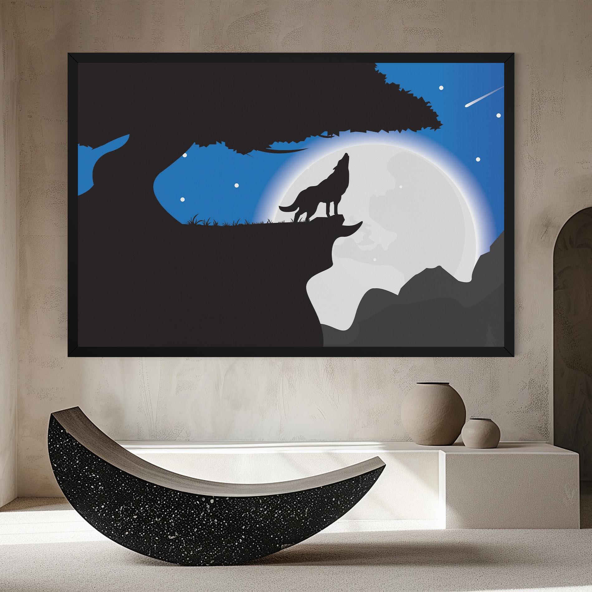 Vászonkép Blue Light Wolf mockup 8