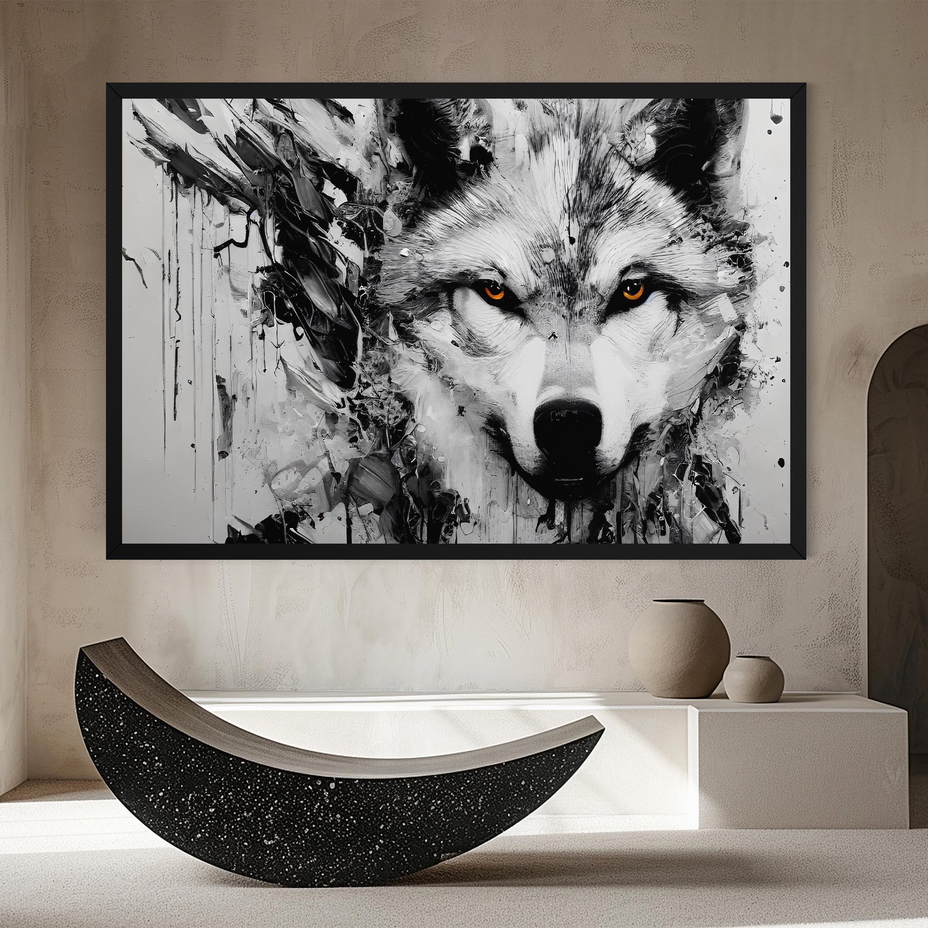 Vászonkép Grey Wolf Portrait mockup 8