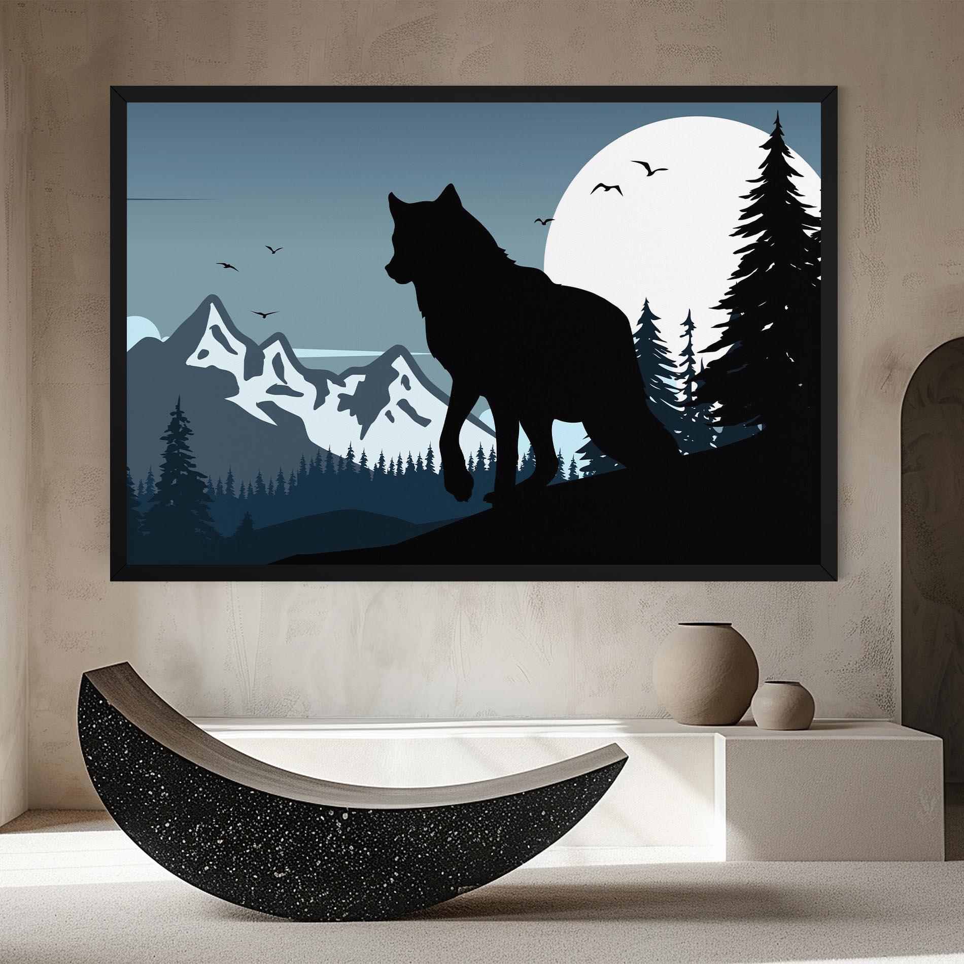 Vászonkép Hill Wolf mockup 8