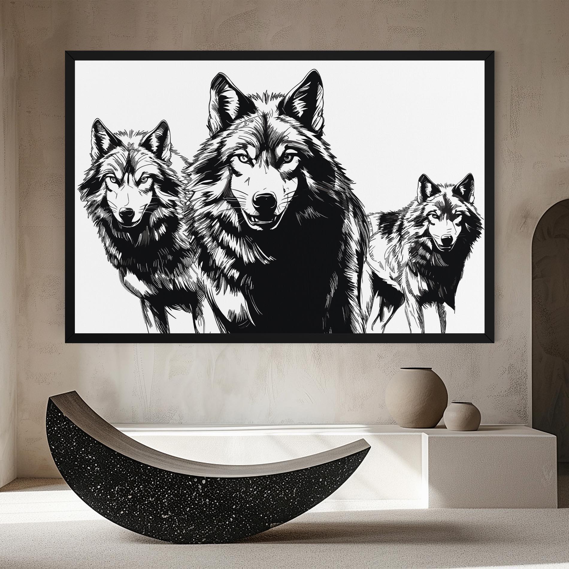 Vászonkép Wolves mockup 8