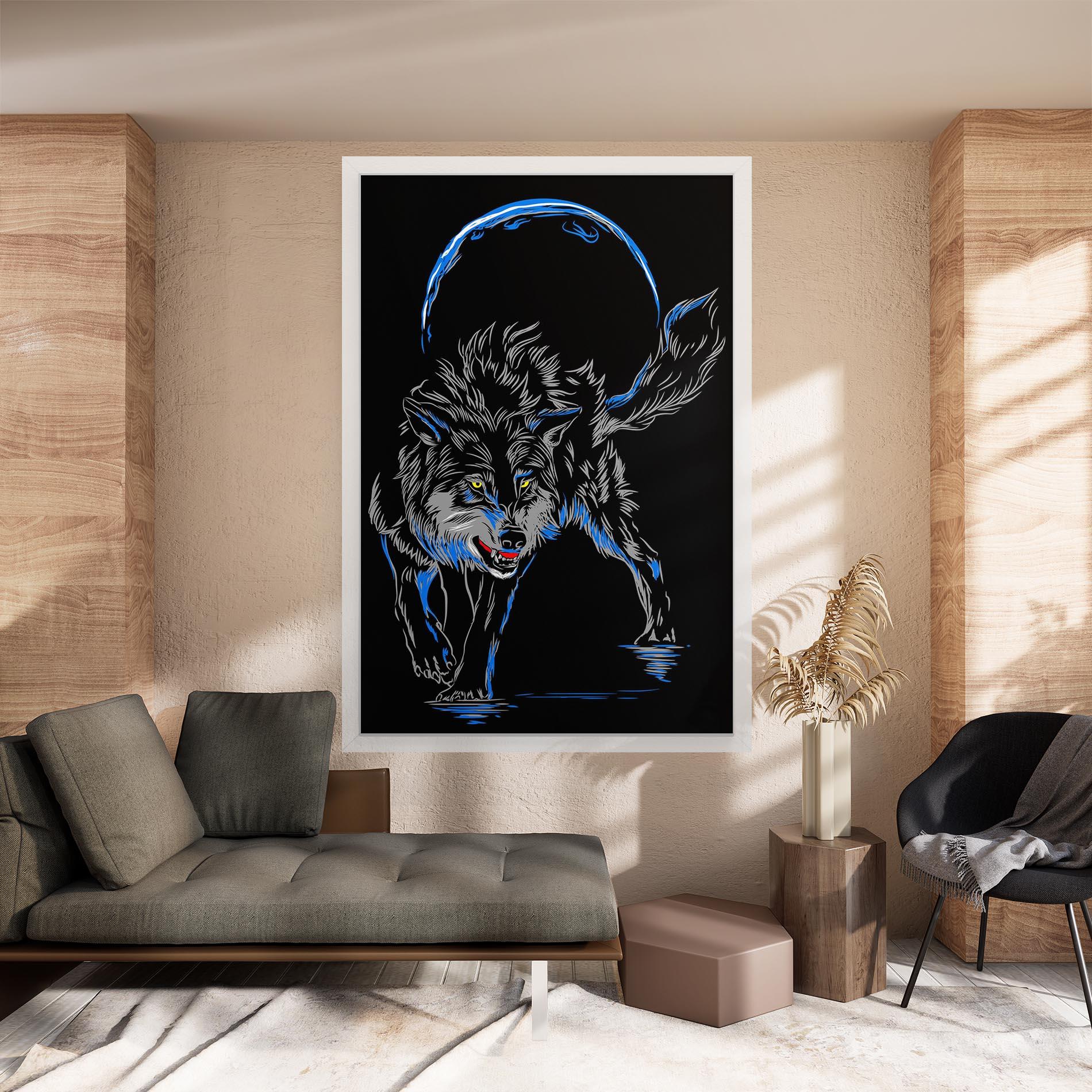 Vászonkép Grey Blue Wolf mockup 8