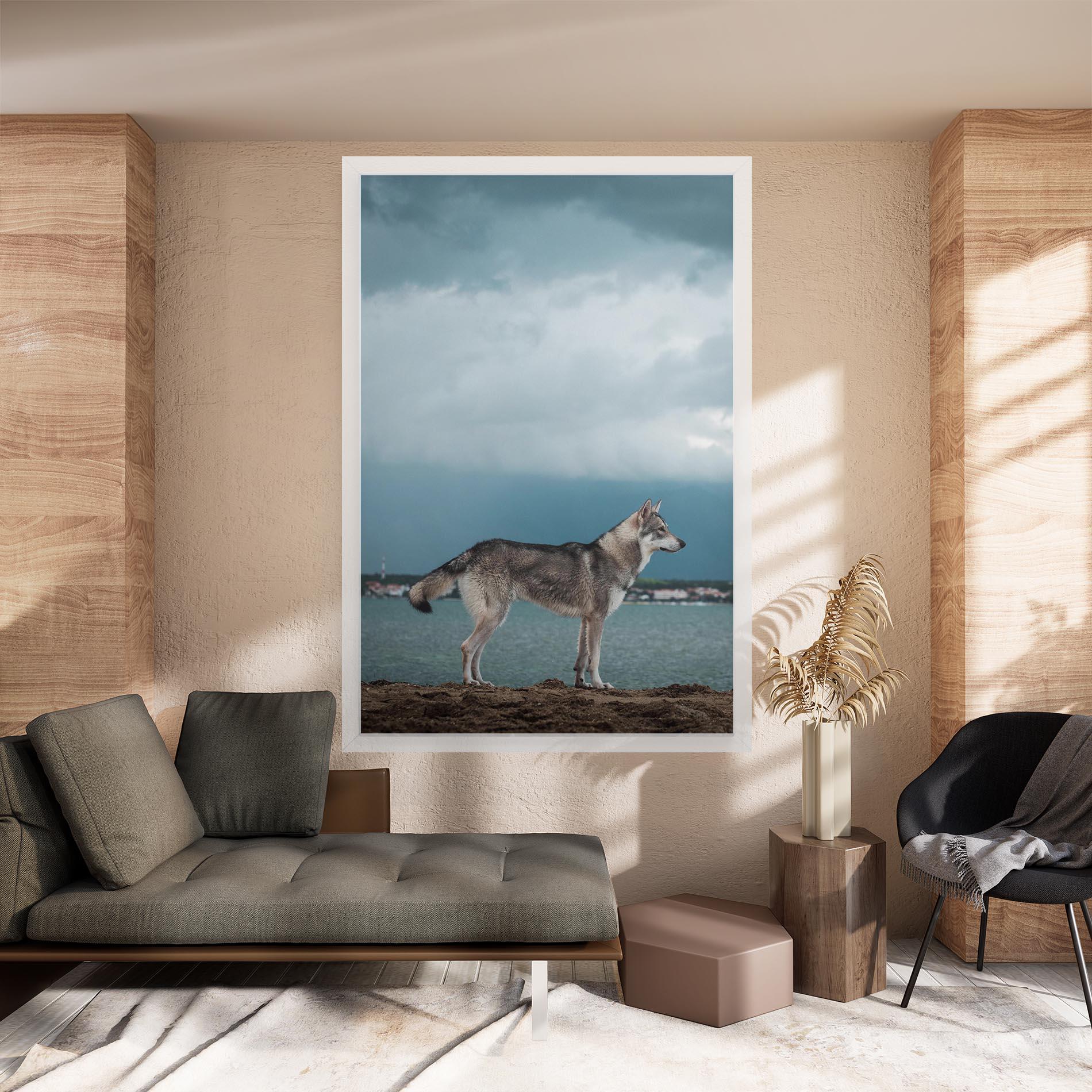 Vászonkép Grey Wolf Looking mockup 8