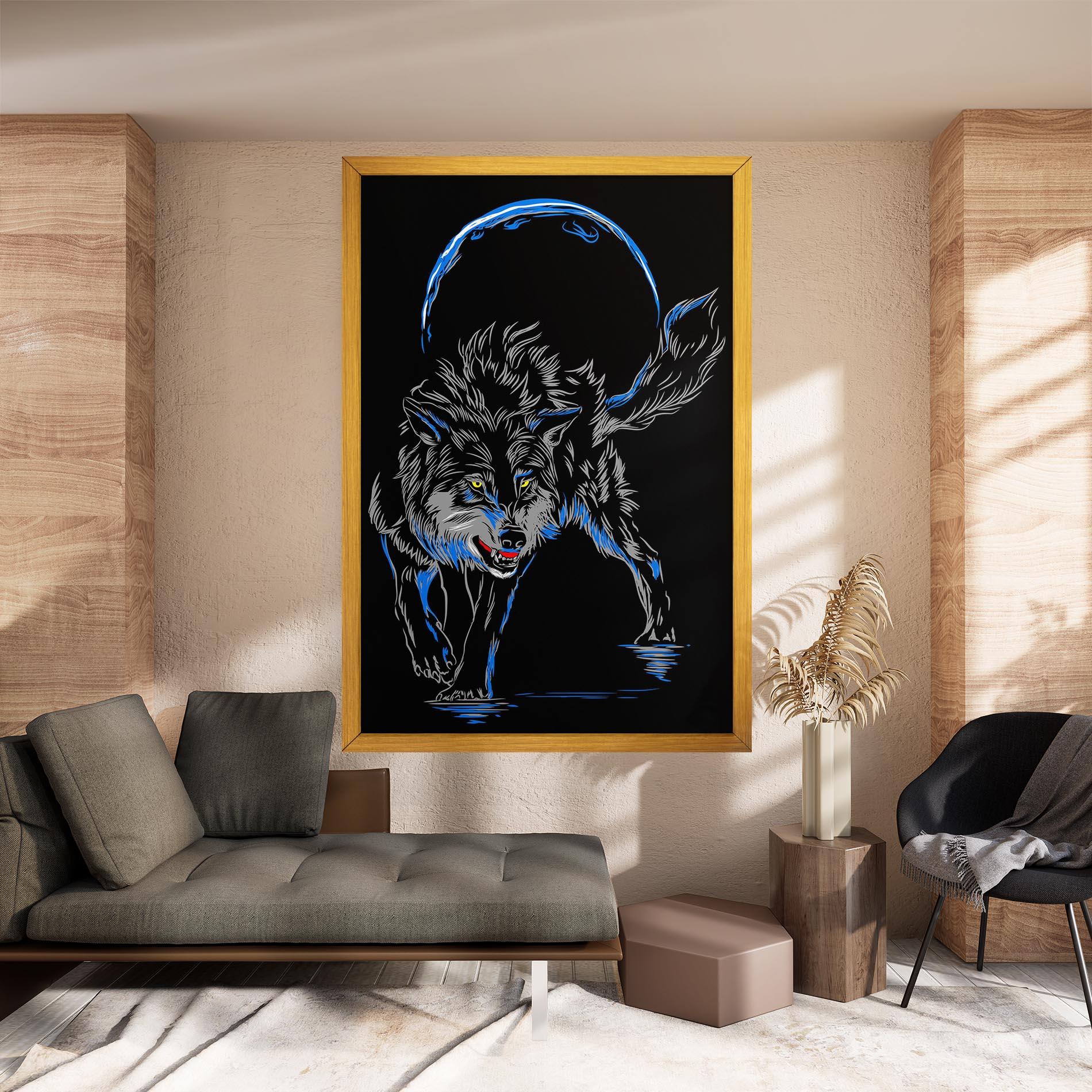 Vászonkép Grey Blue Wolf mockup 8