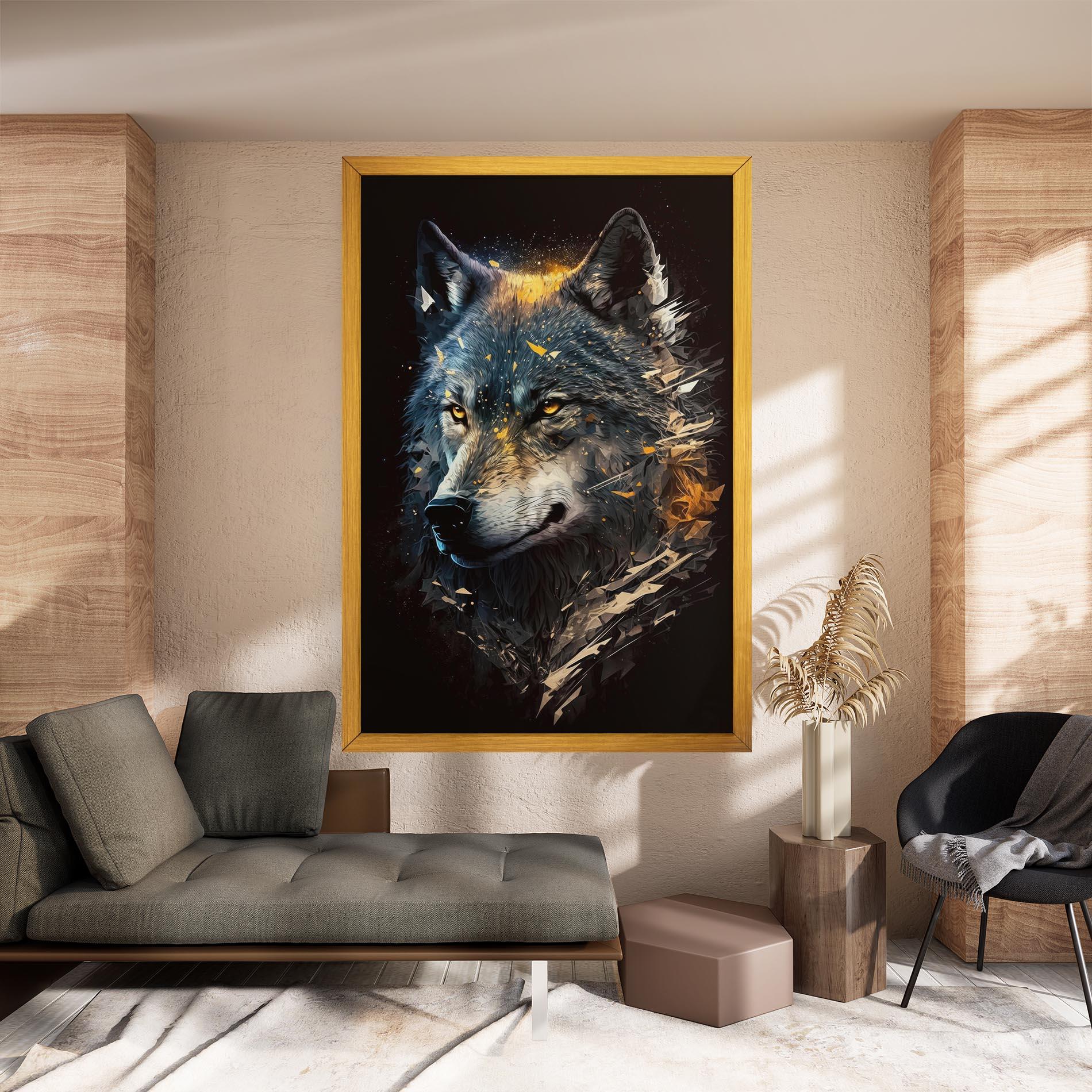 Vászonkép Wolf Portrait mockup 8