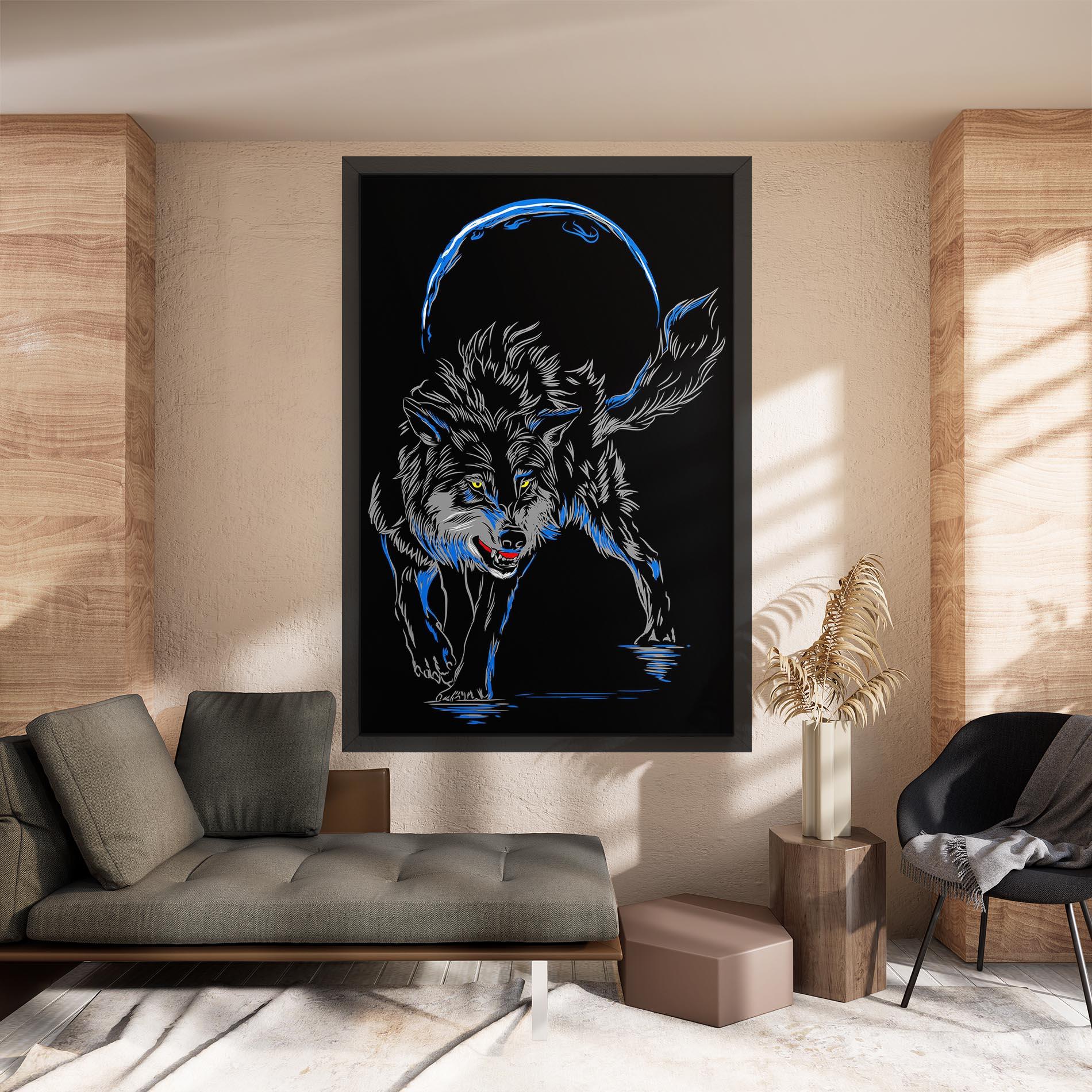 Vászonkép Grey Blue Wolf mockup 8