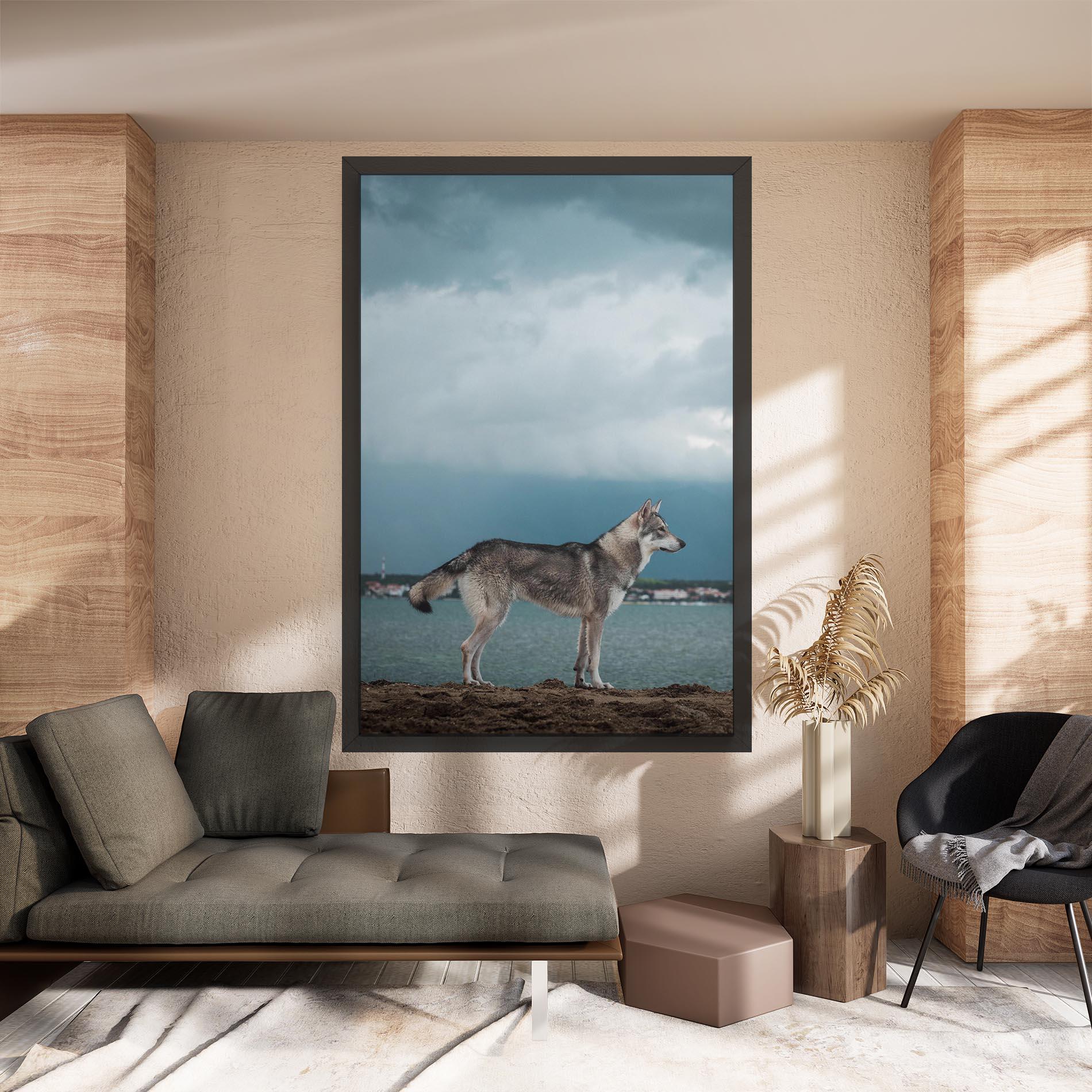 Vászonkép Grey Wolf Looking mockup 8