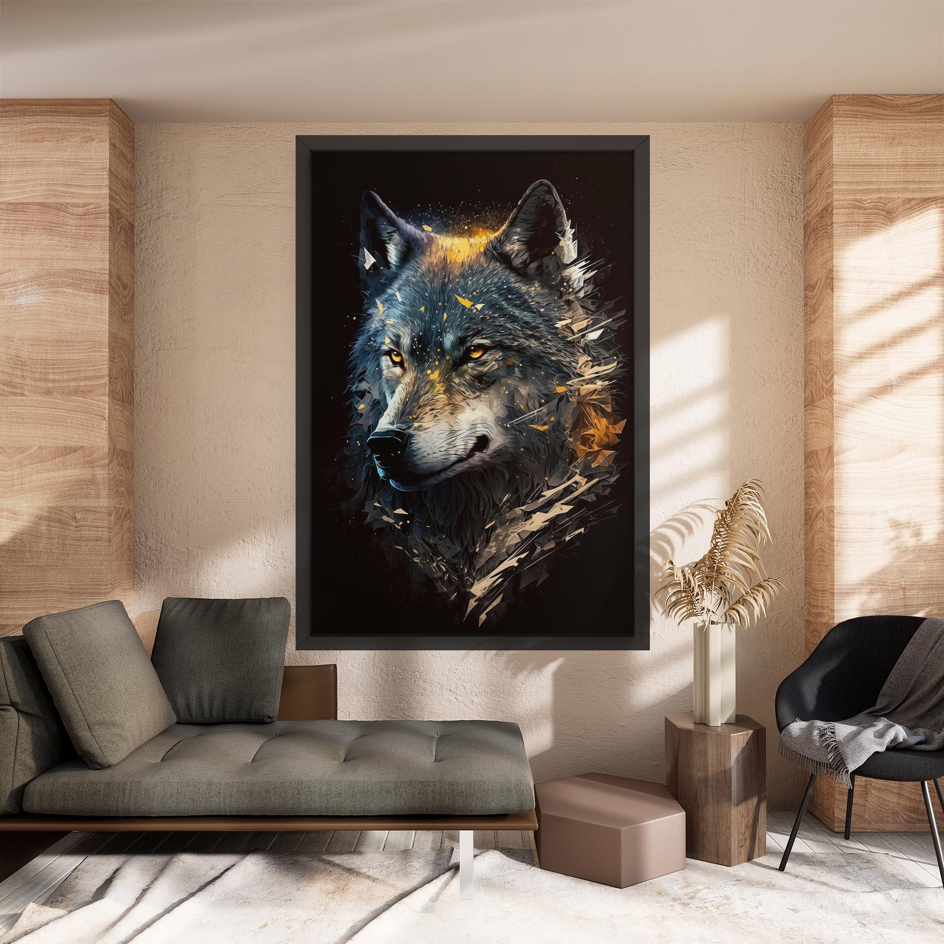 Vászonkép Wolf Portrait mockup 8