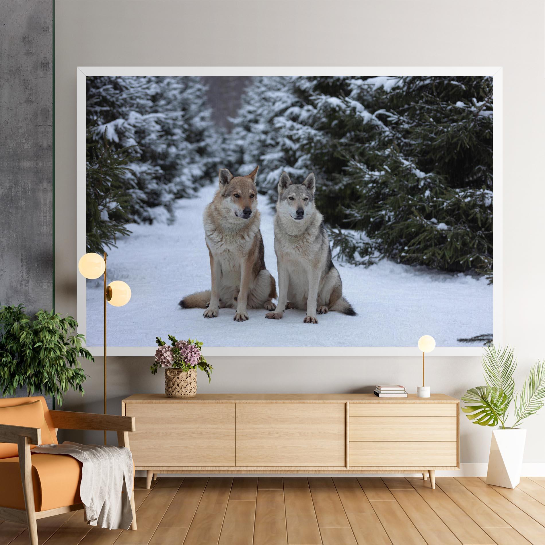 Vászonkép 2 Wolfs Sitting mockup 9