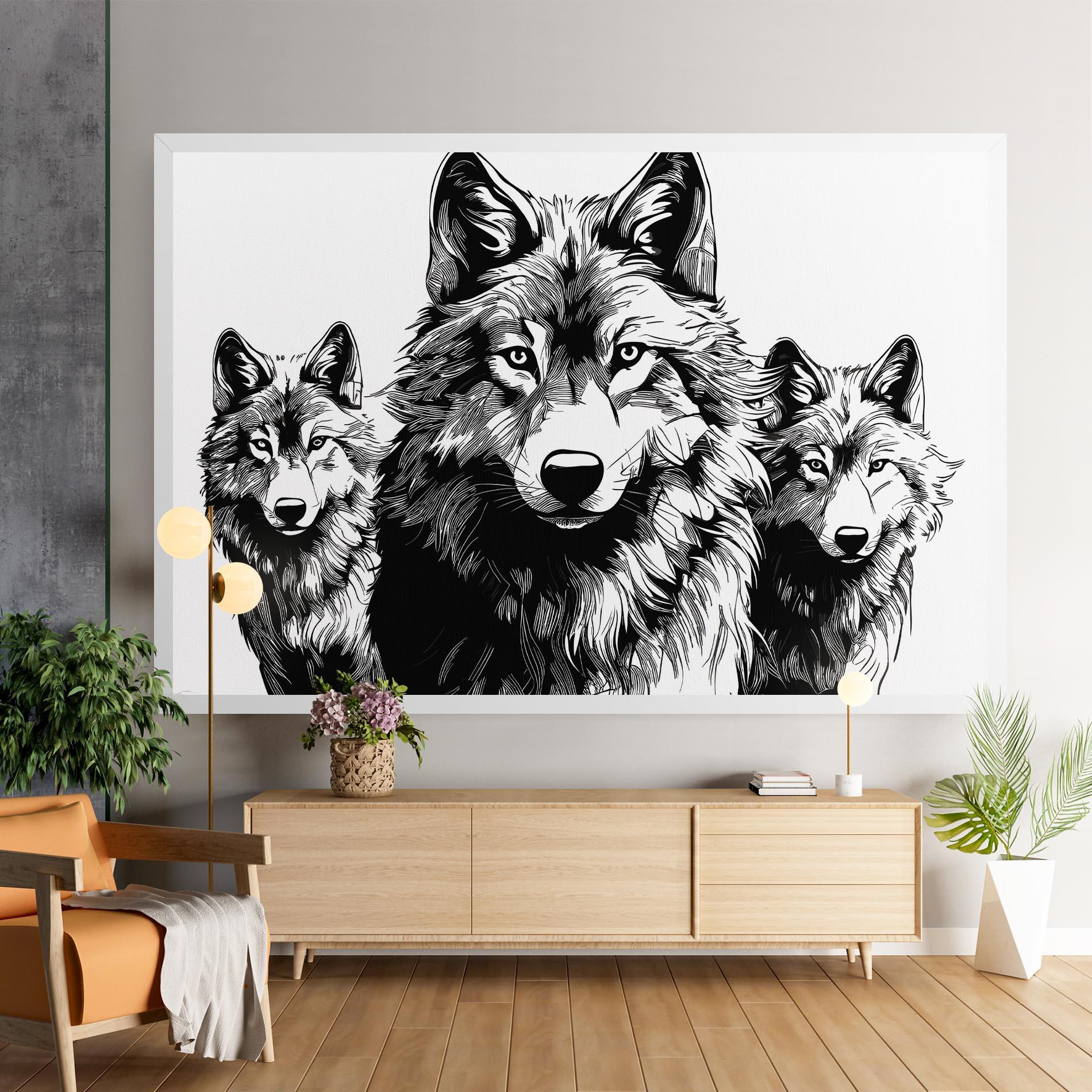 Vászonkép 3 Wolves mockup 9