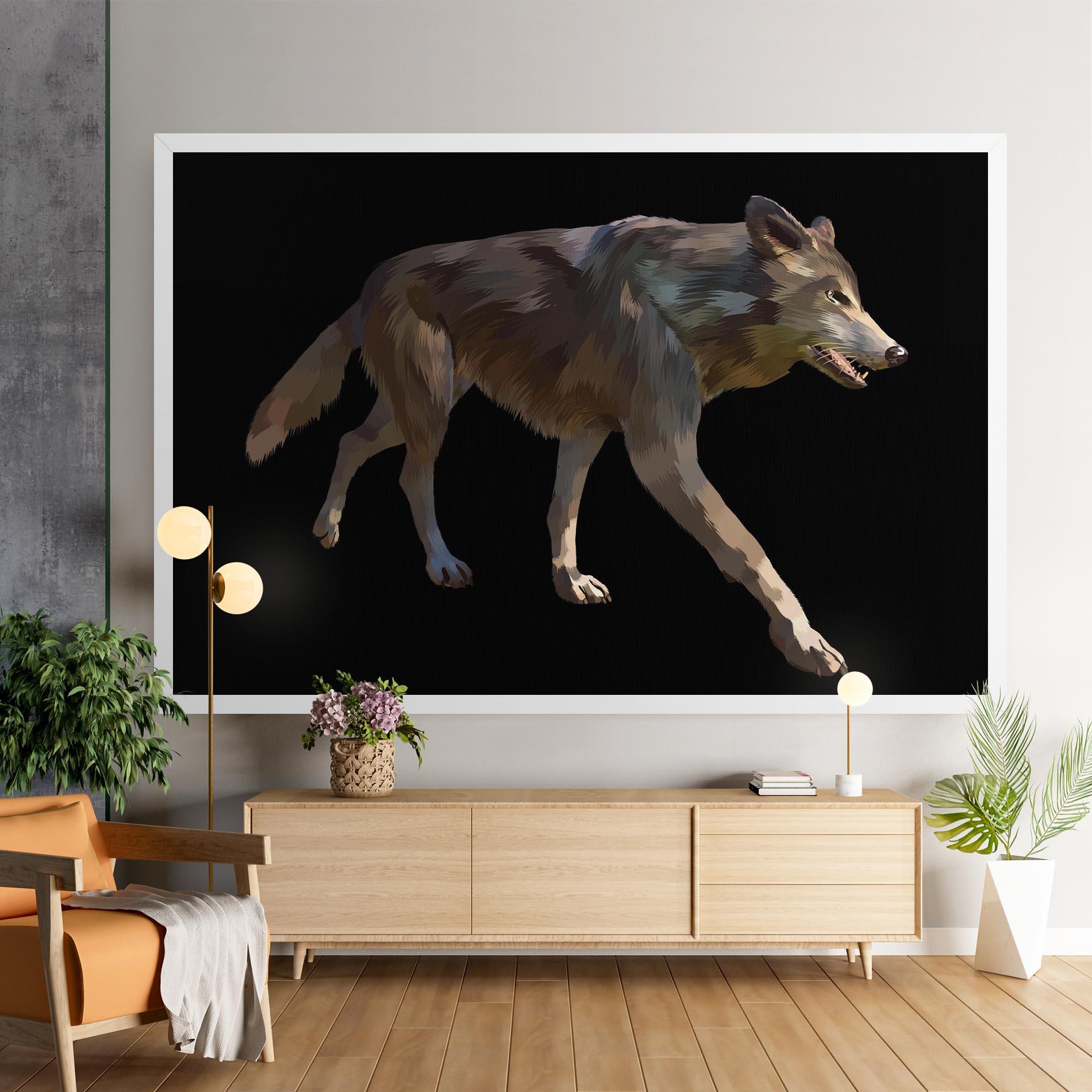 Vászonkép 3d Wolf mockup 9