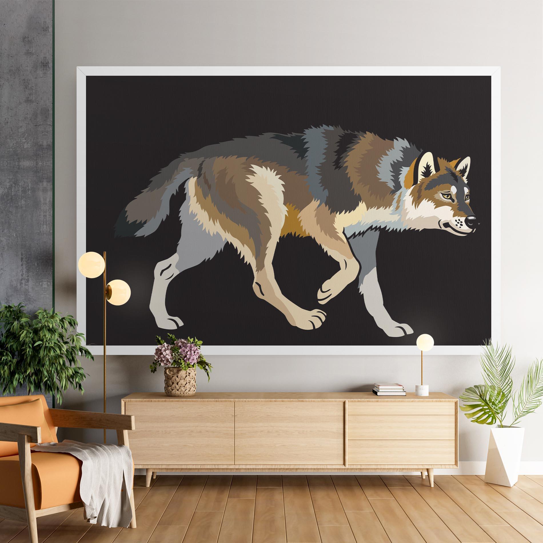 Vászonkép Cartoon Wolf mockup 9