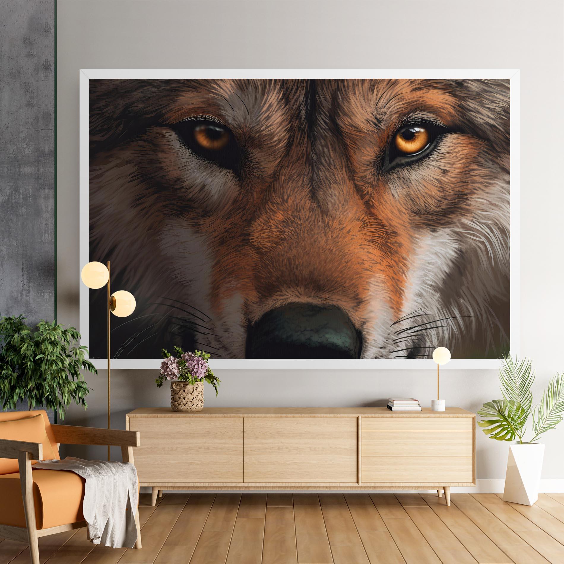Vászonkép Close Up Wolf Eyes mockup 9