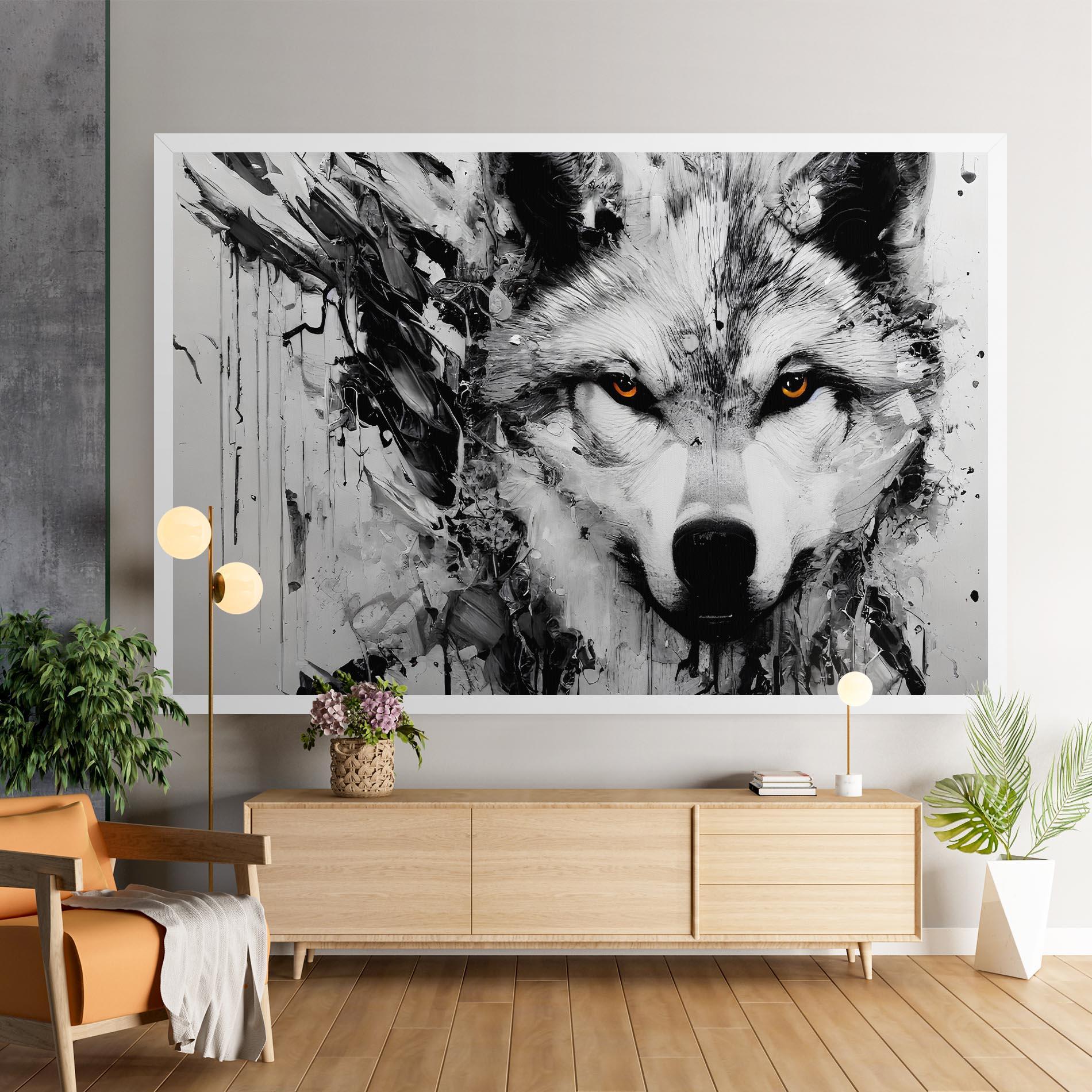 Vászonkép Grey Wolf Portrait mockup 9