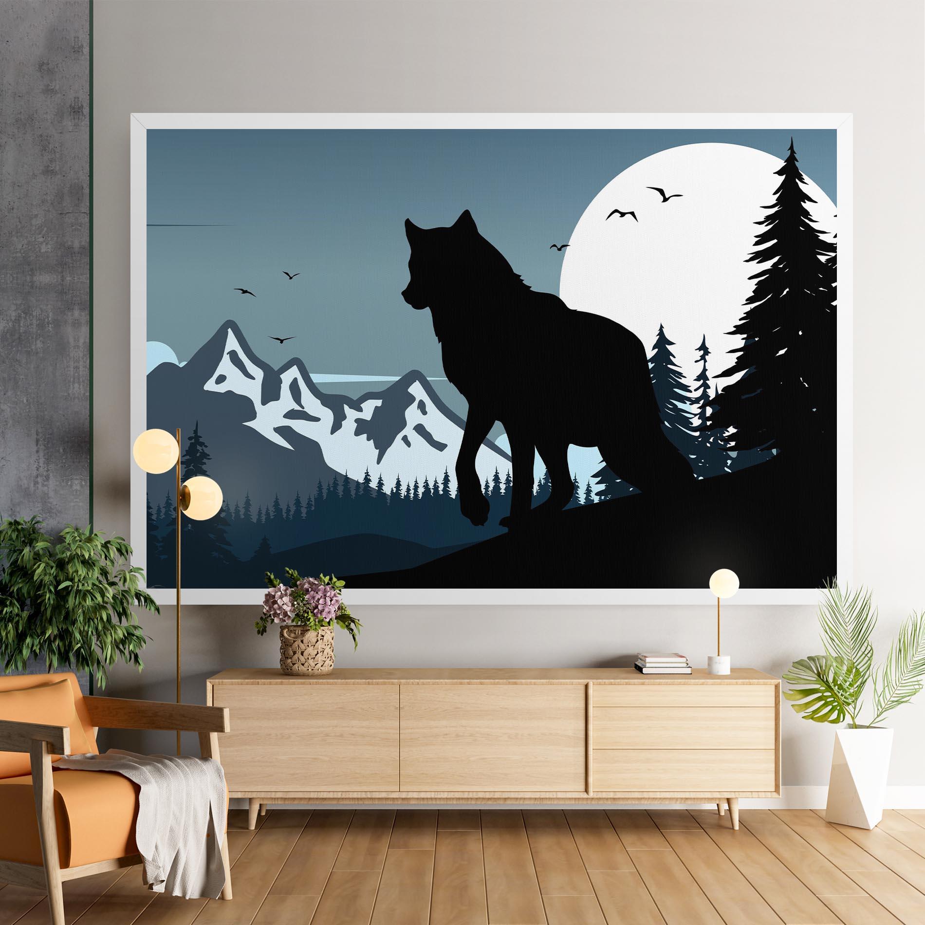Vászonkép Hill Wolf mockup 9
