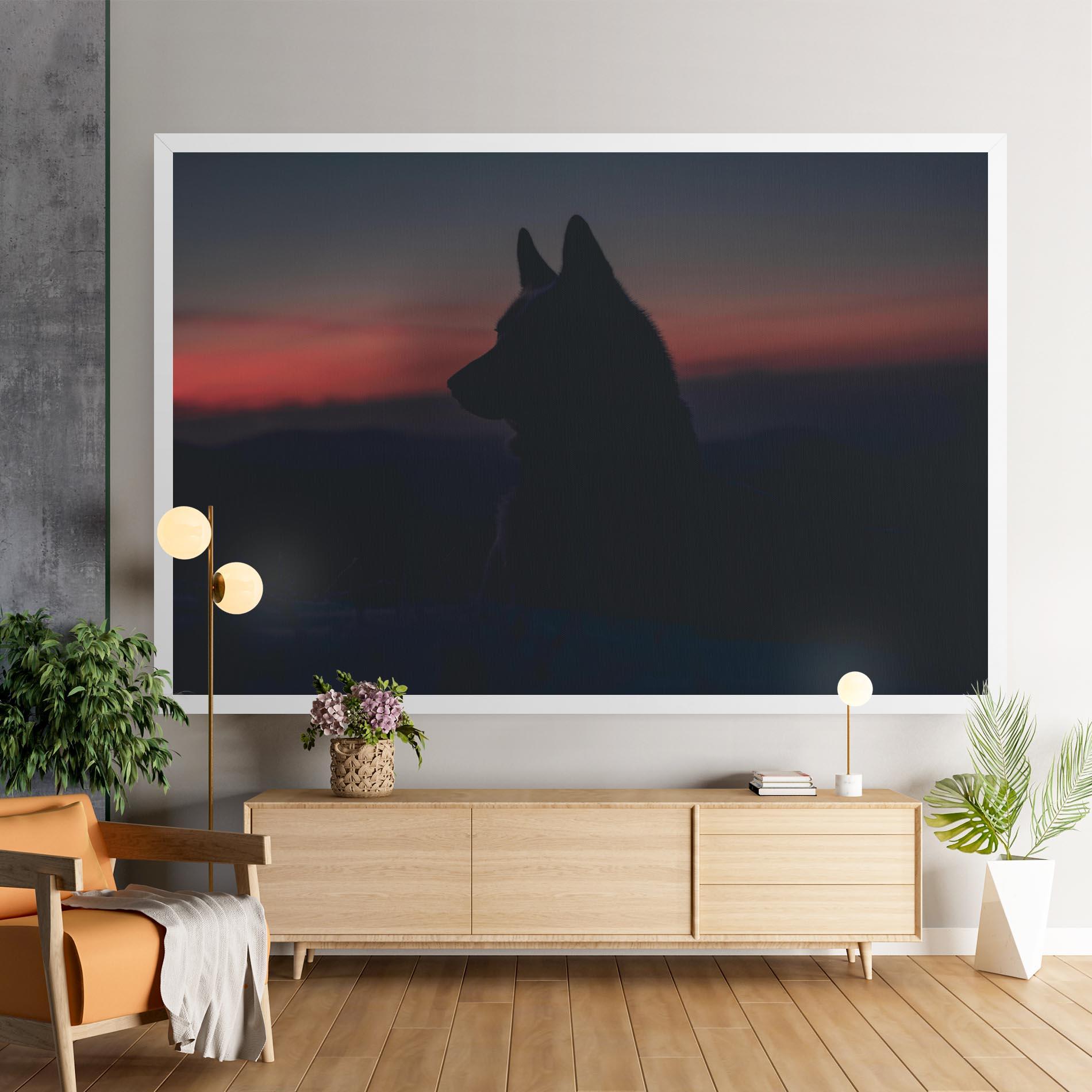 Vászonkép Wolf Shillouette mockup 9