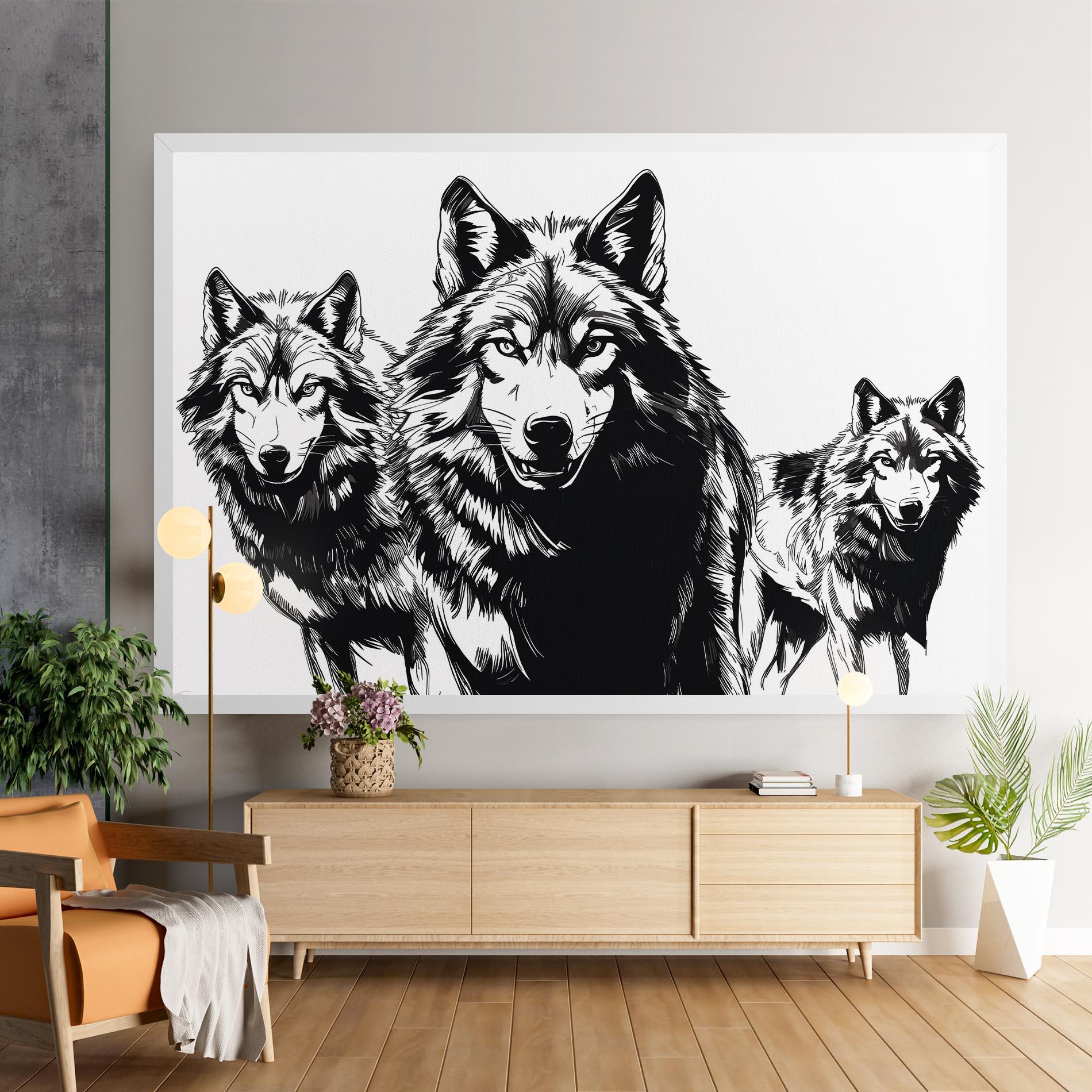 Vászonkép Wolves mockup 9