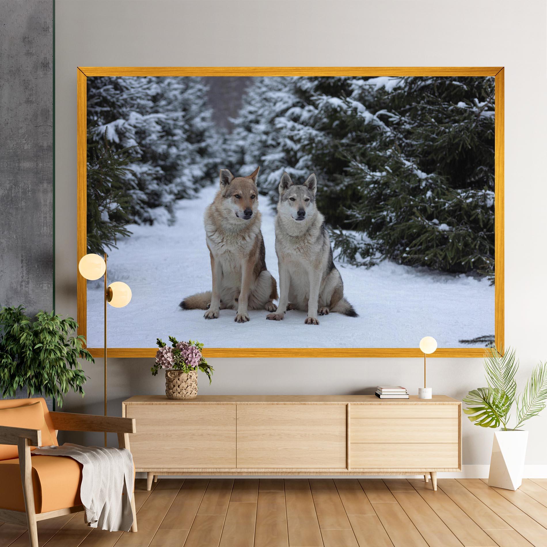 Vászonkép 2 Wolfs Sitting mockup 9