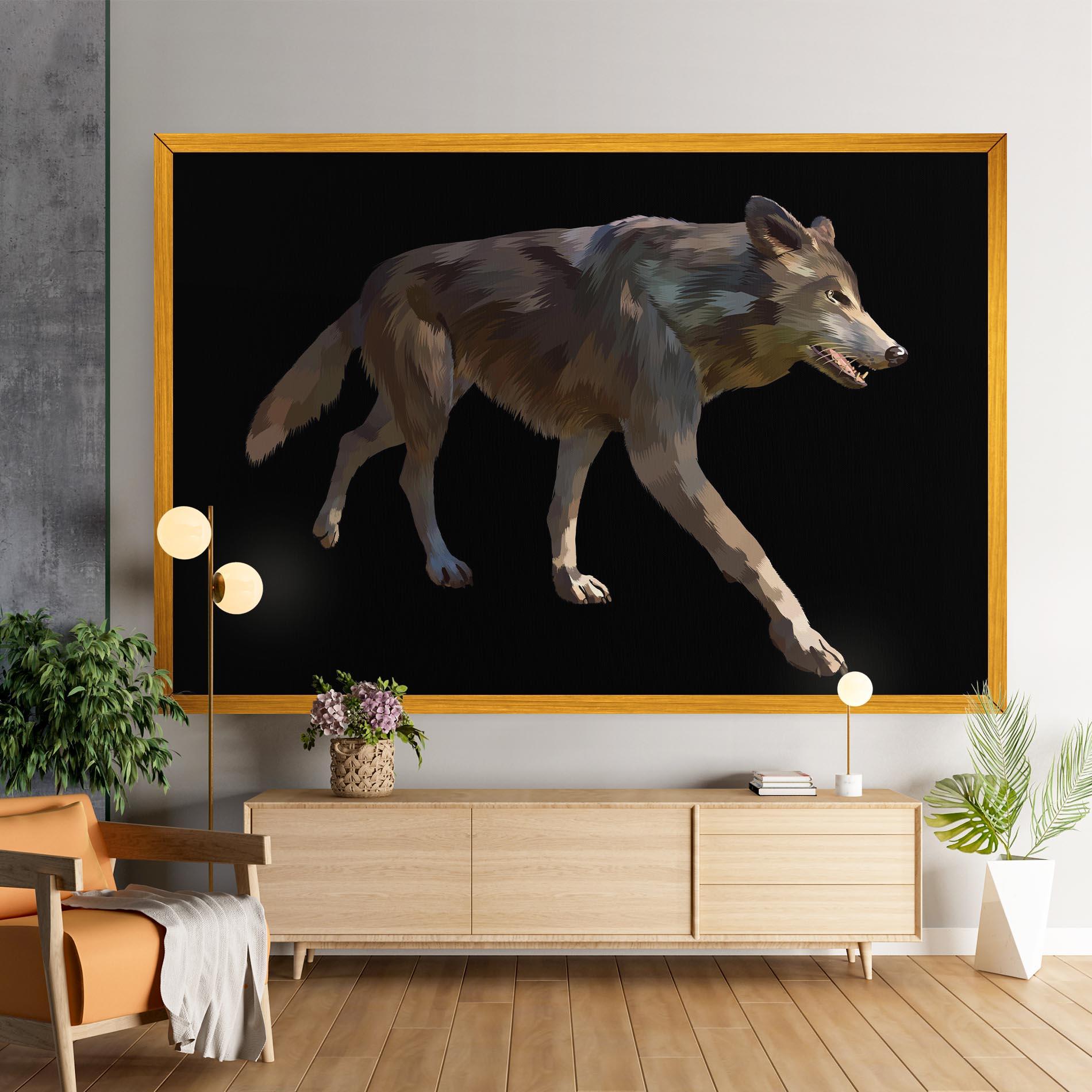 Vászonkép 3d Wolf mockup 9