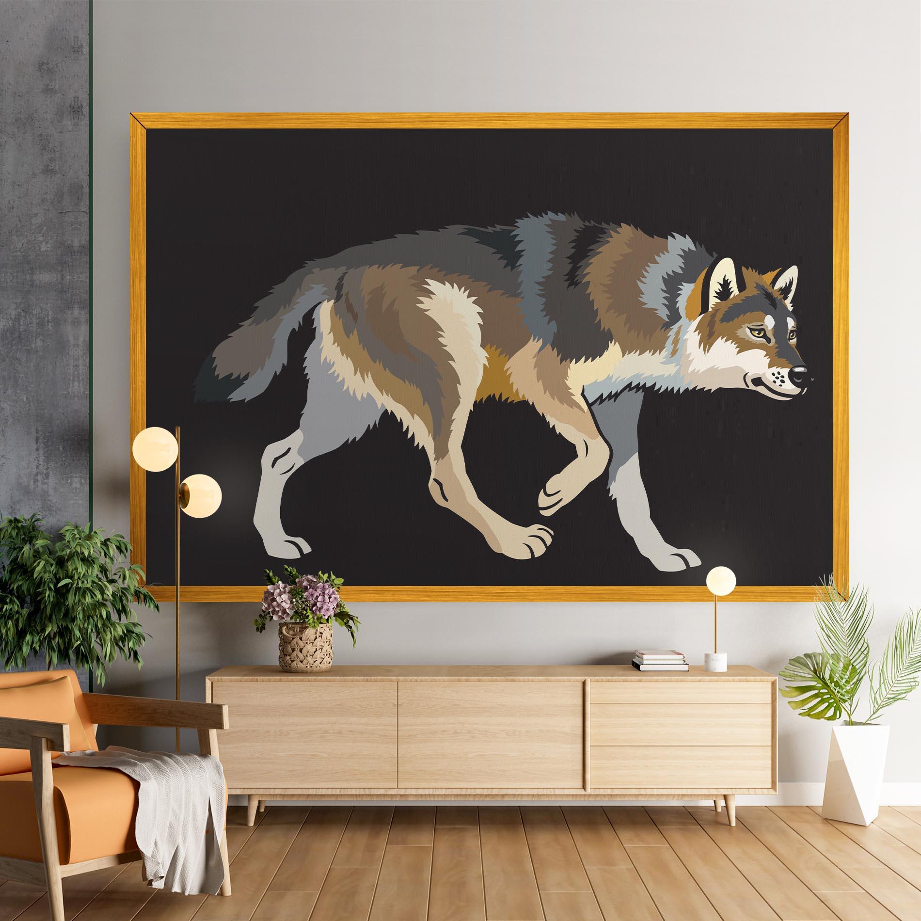 Vászonkép Cartoon Wolf mockup 9