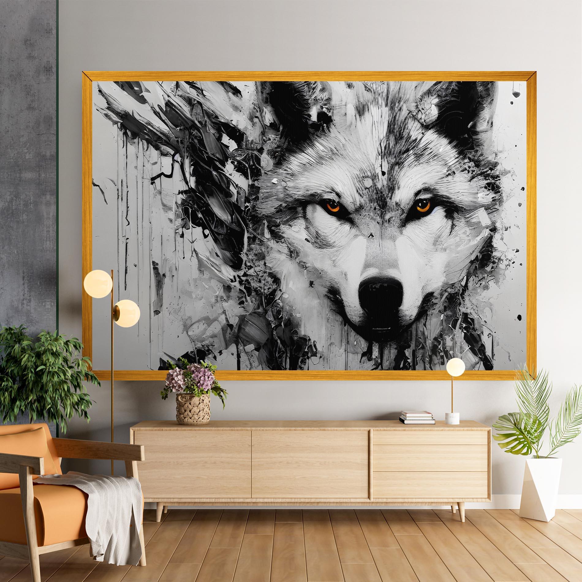 Vászonkép Grey Wolf Portrait mockup 9