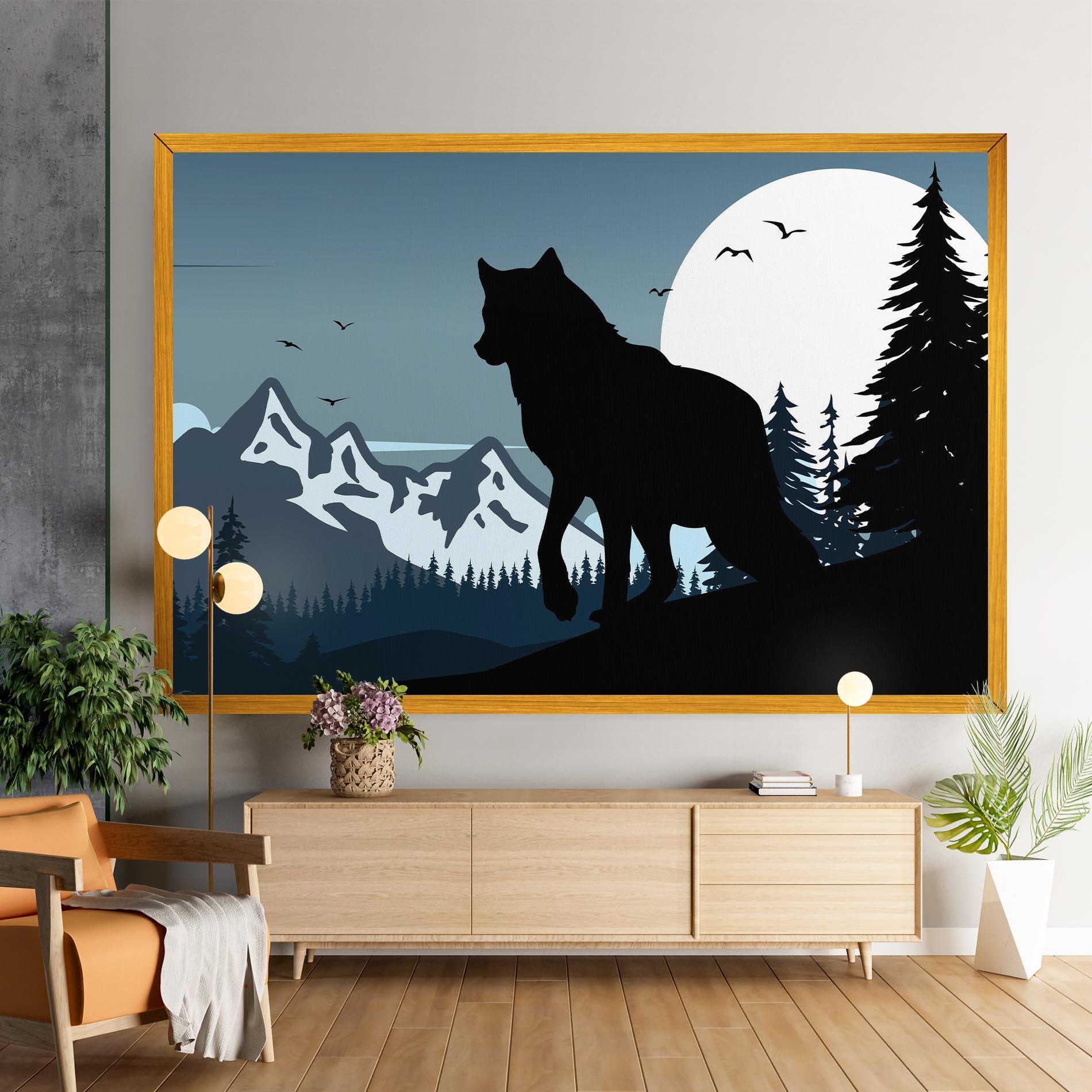 Vászonkép Hill Wolf mockup 9