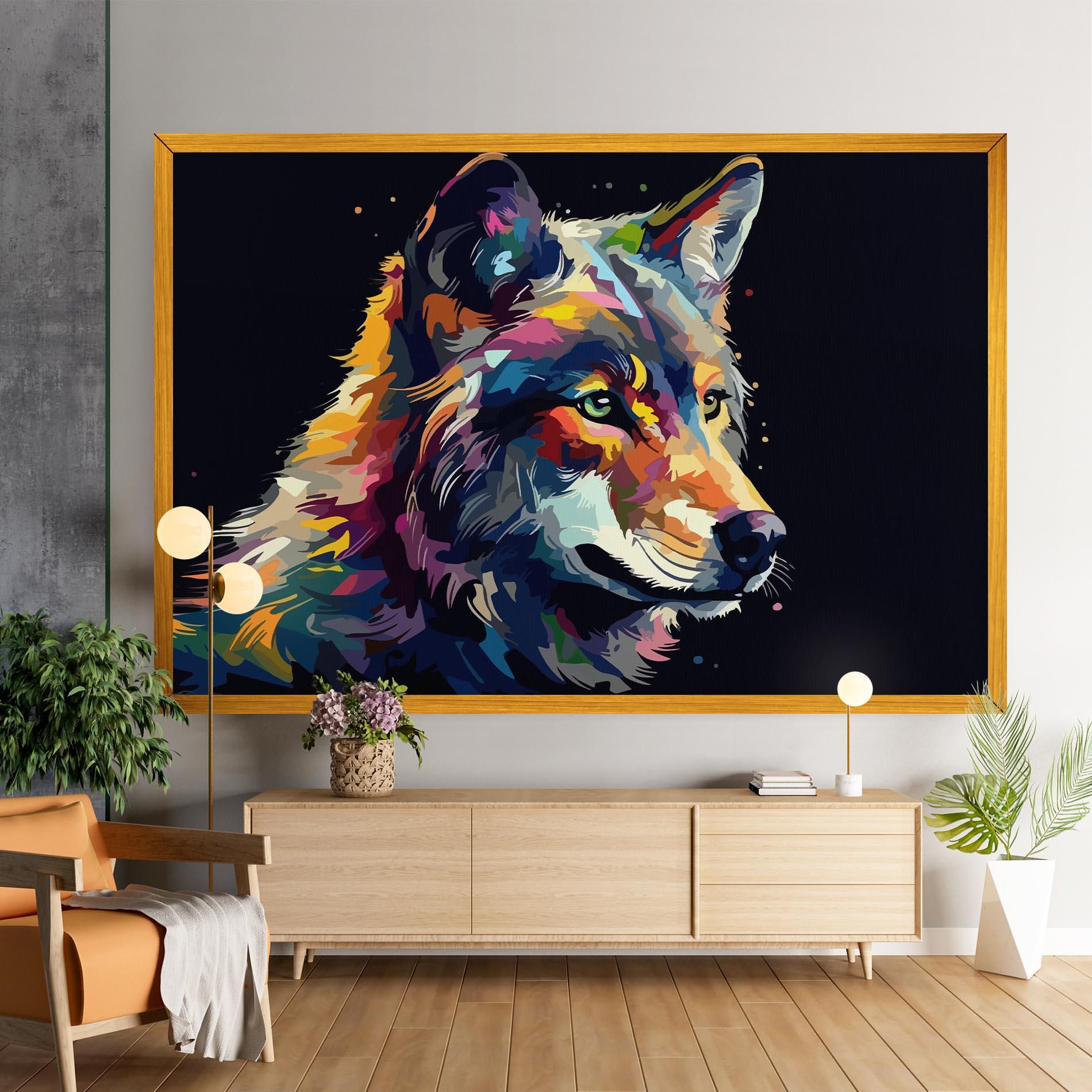 Vászonkép Painted Wolf mockup 9