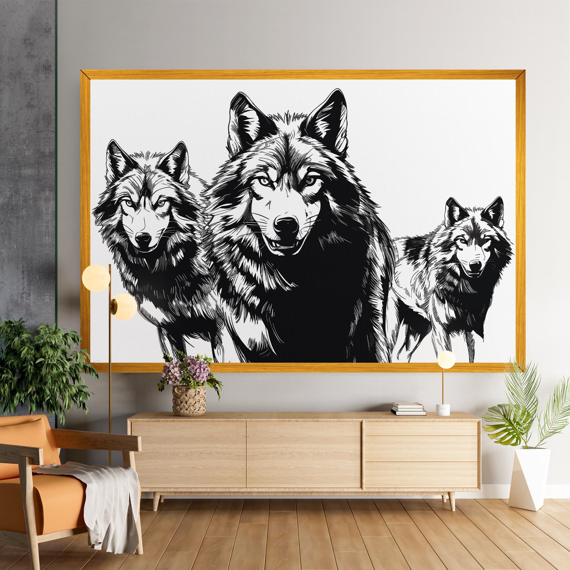 Vászonkép Wolves mockup 9