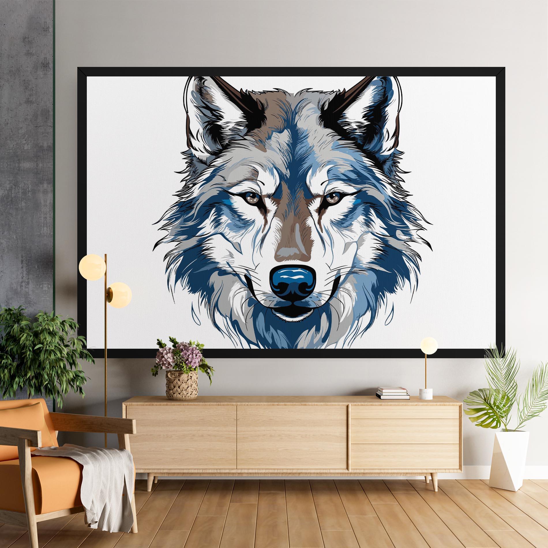 Vászonkép Blue Wolf Head mockup 9