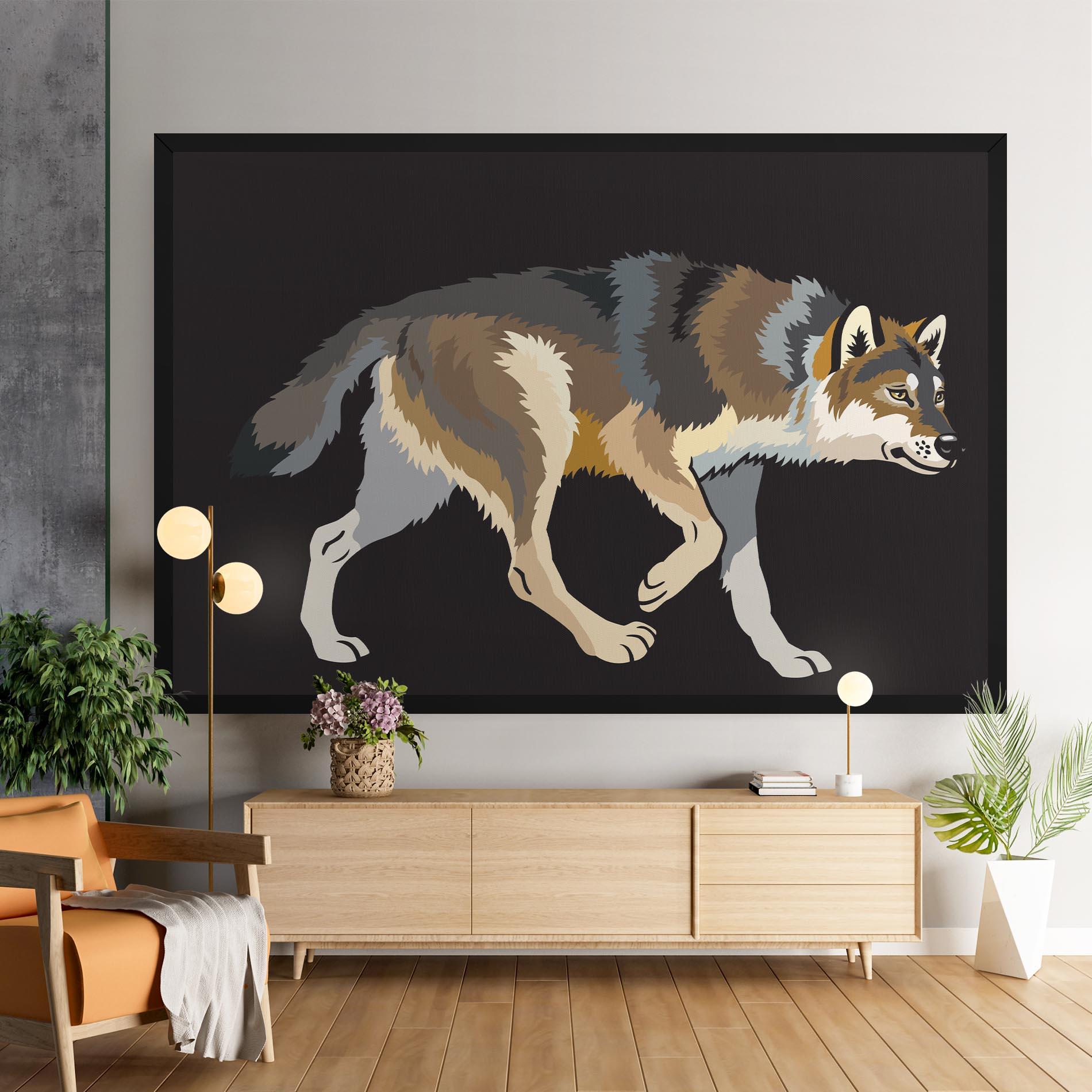Vászonkép Cartoon Wolf mockup 9