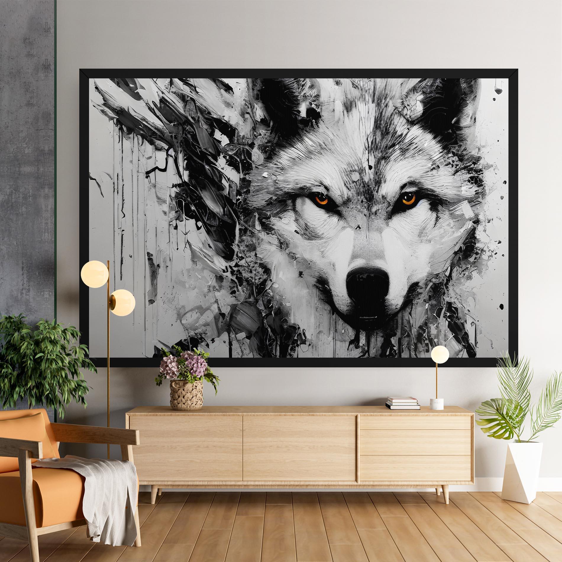 Vászonkép Grey Wolf Portrait mockup 9